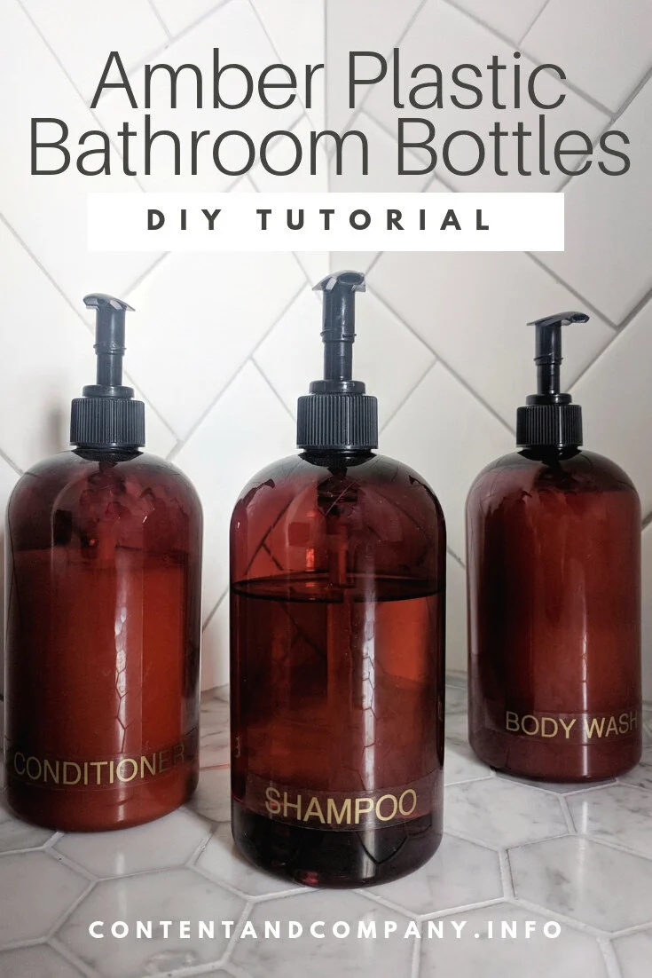 Set Of 5 Amber Refillable Shampoo & Conditioner Pump Bottles – 500ml, Waterproof