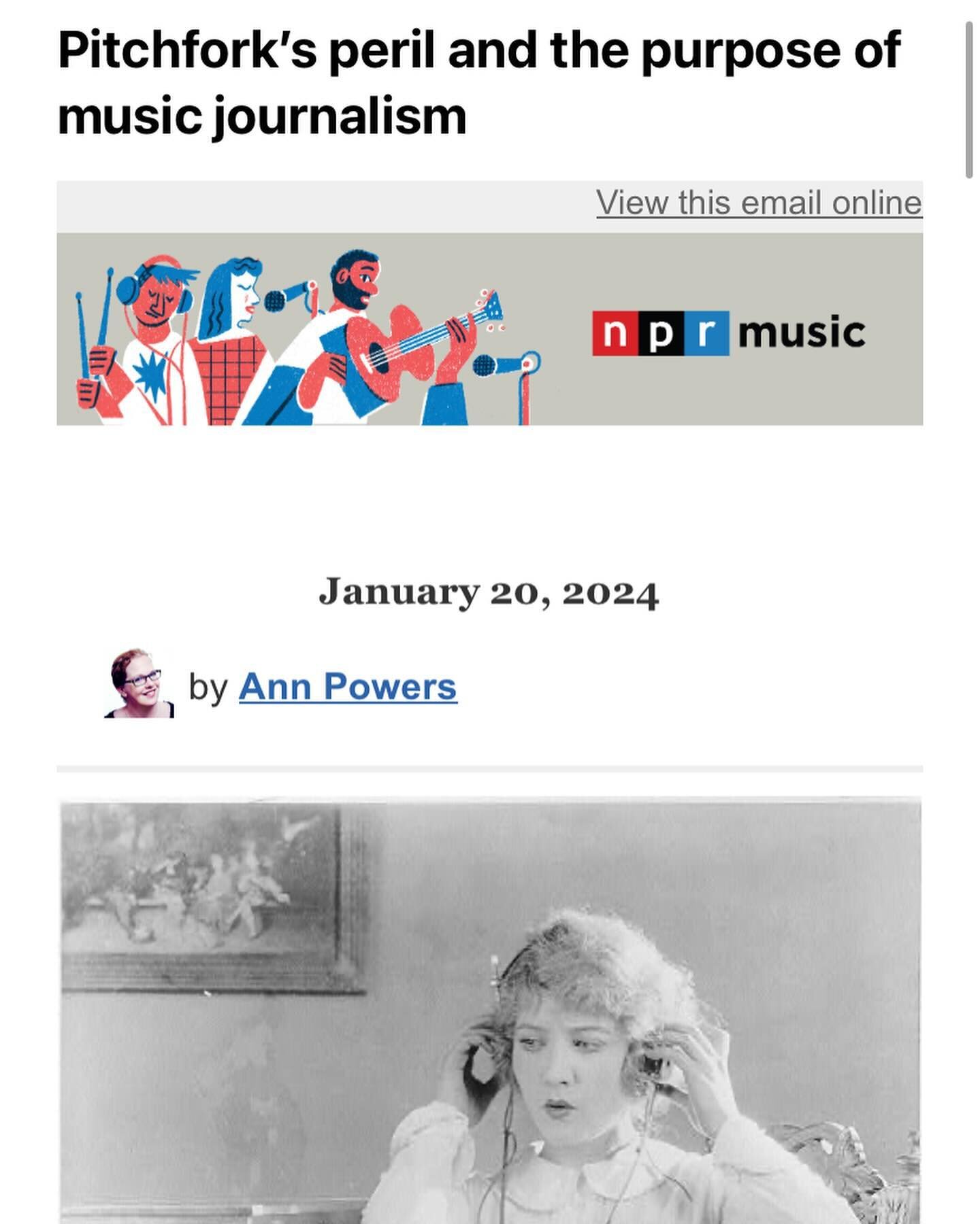 I was really moved by @annkpowers&rsquo; writing about music writing in today @nprmusic email.

I want to say&hellip;. In these interesting times &hellip;.

It&rsquo;s ok to not want to dwell. It&rsquo;s ok to want to accept that the only constant is