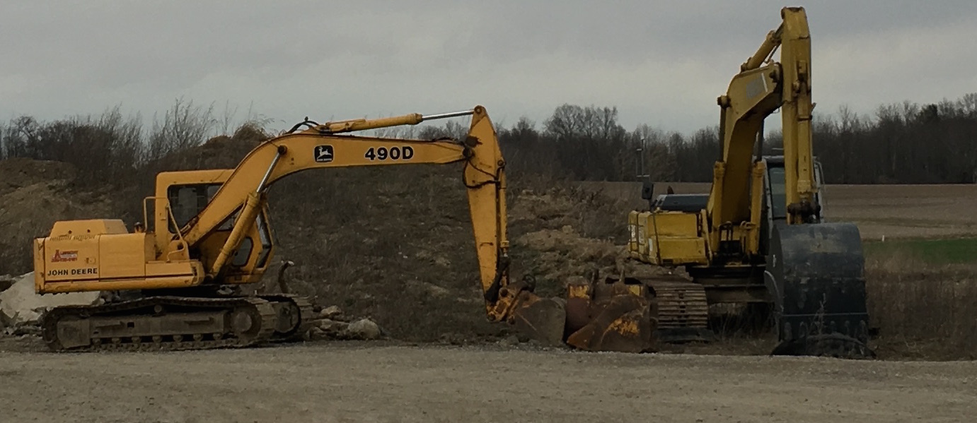 John Deere and Kobelco Excavators