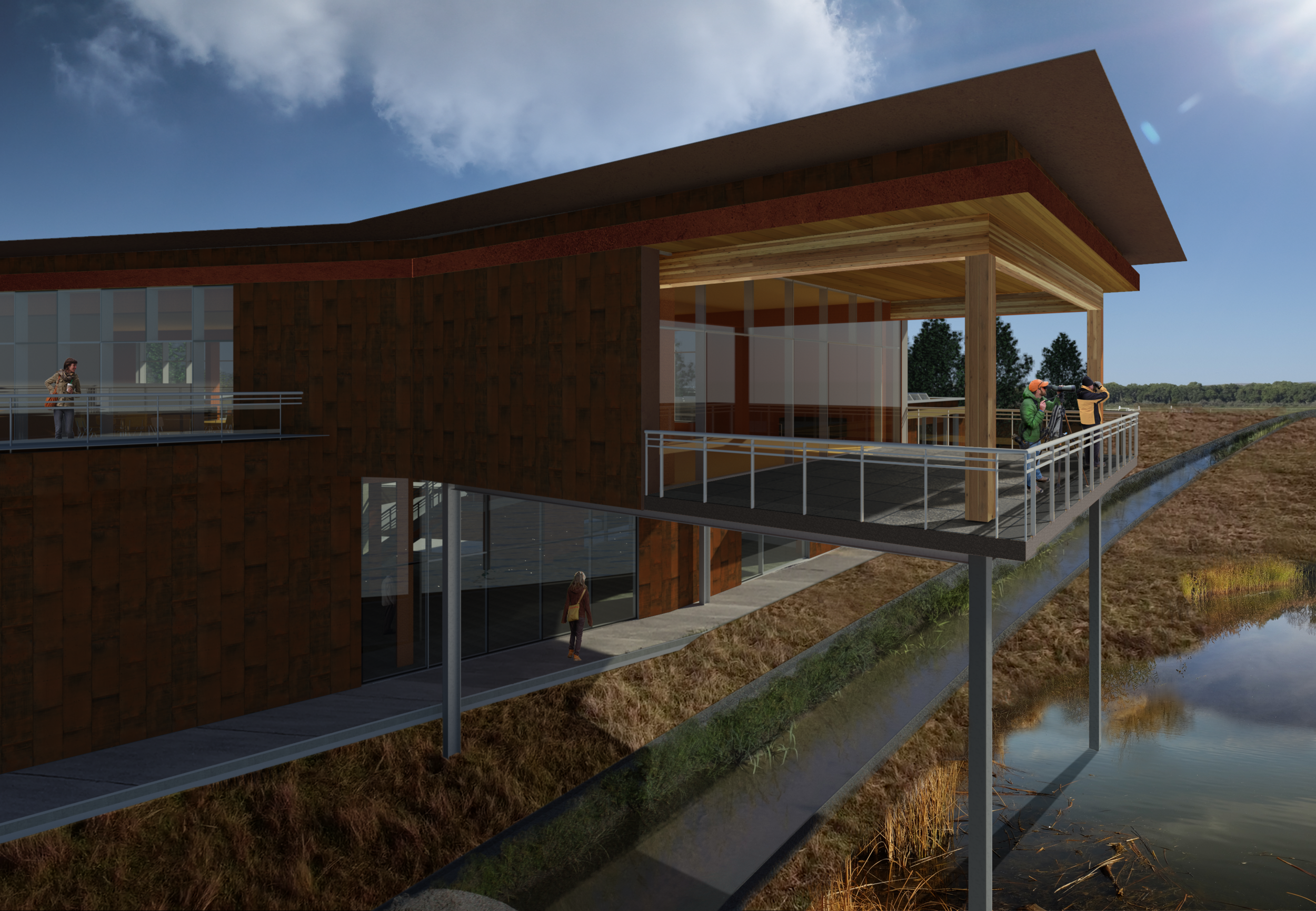Observation Balcony Over the Constructed Wetlands
