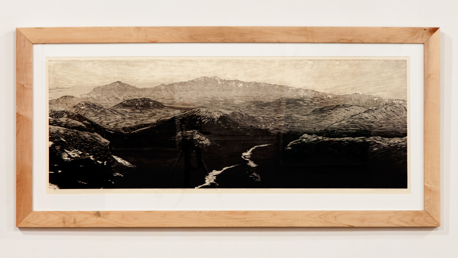  Looking South from Rock Cut, Trail Ridge Road woodcut print on Okawara Washi paper 17 x 47 inches TAN018 