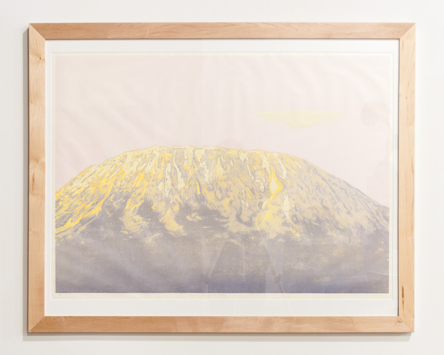  Mount Kilimanjaro reductive woodcut print on Auska Washi paper 31 x 44 inches TAN029 