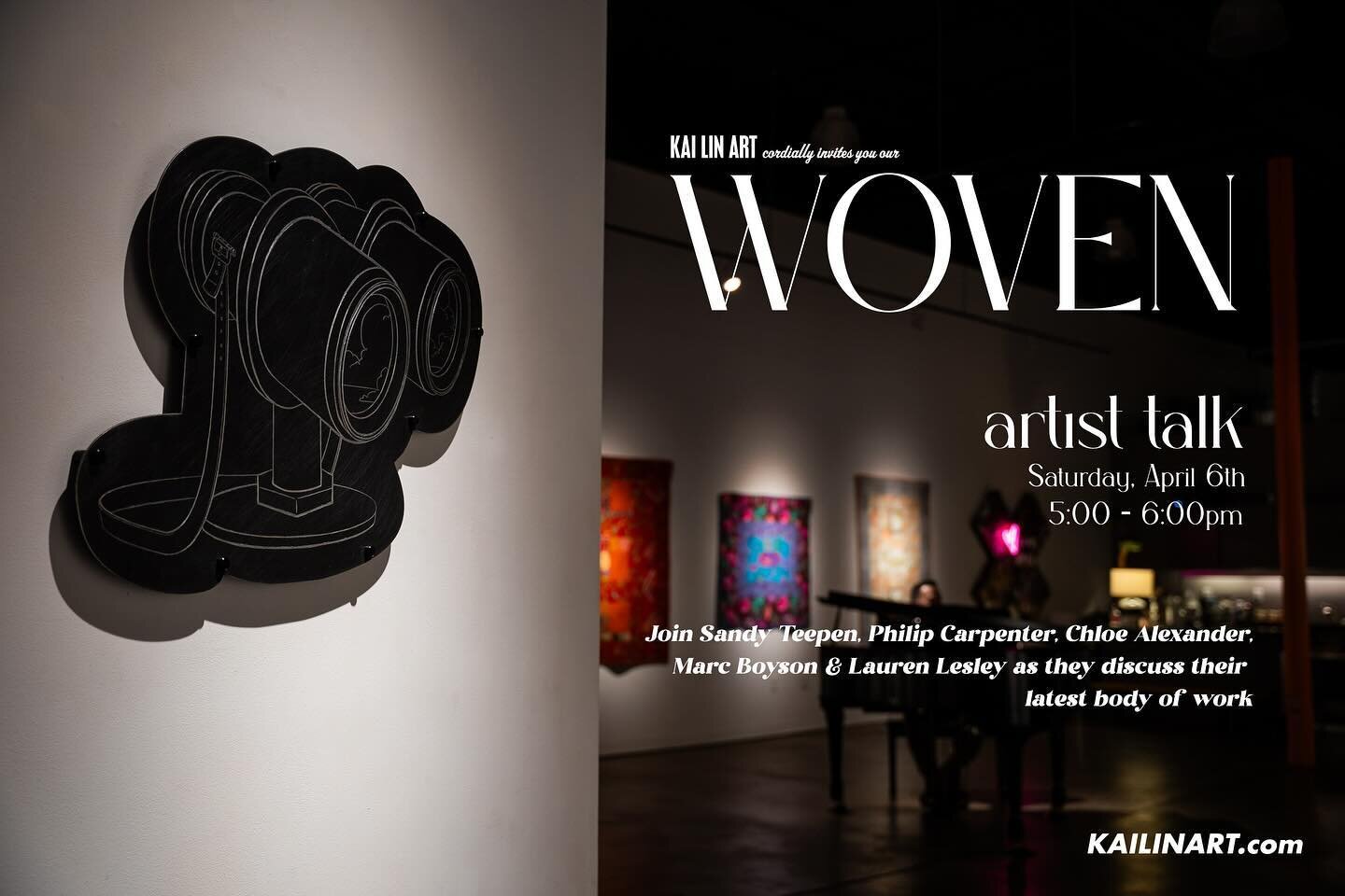 Join @sandieslabel @marcboyson @jphilipcarpenter @thehaplessprintmaker and @doodledrawing this coming Saturday @kailinart from 5-6pm for our Woven #artisttalk 

https://www.kailinart.com/news/woven-artist-talk-opening-photos

Thanks to @visualsage fo