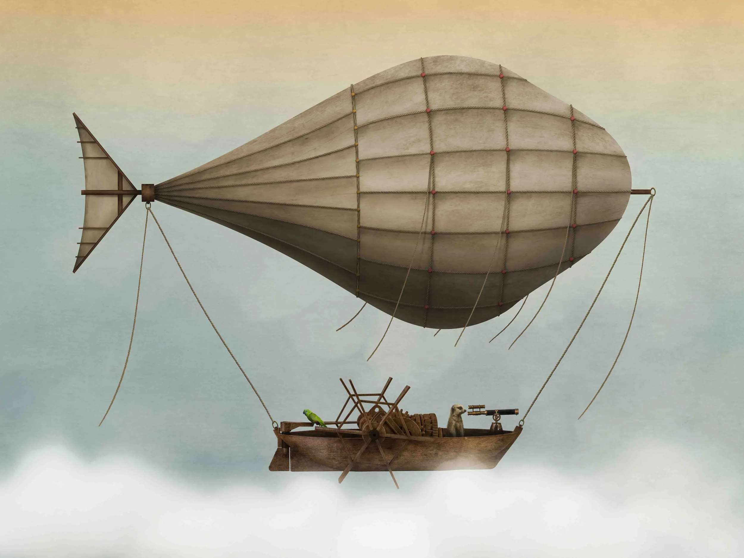 Greg Noblin Let's Fly Away archival photographs, PVA, tempera, gel, acrylic on panel 36”x48” GNO 261G.jpg