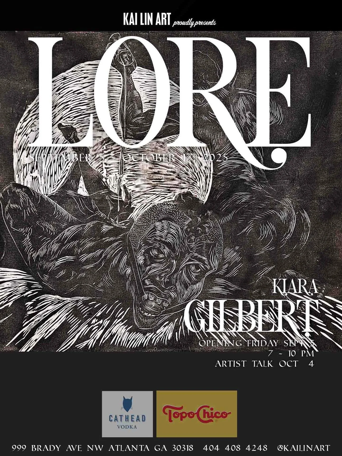 LORE EXHIBITION OPENING FRIDAY SEPTEMBER 5, 2025 7:00 - 10:00 PM 
 FREE AND OPEN TO THE PUBLIC EXHIBITION RUNS THROUGH OCT 17
We are excited to announce our seventh exhibition of 2025 :: LORE
https://www.kailinart.com/news/lore

Lore brings together 