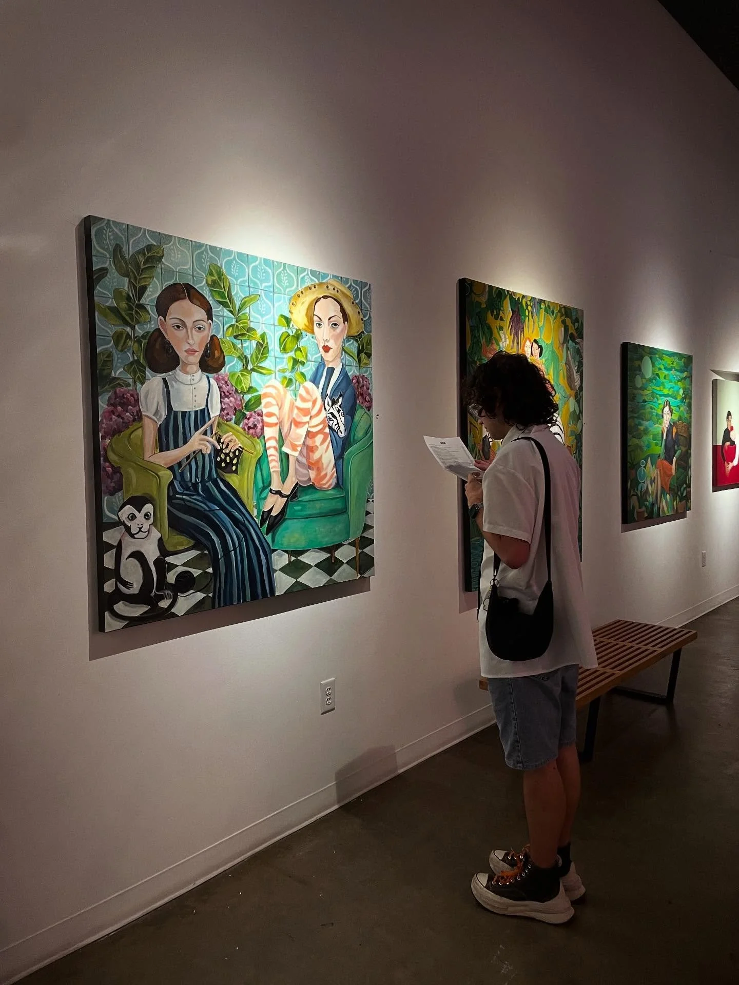 Three candids from our latest exhibition of #lore feat. @cameronblissart now on view through Oct 17 @kailinart DM for details and inquiries 

Cameron Bliss&rsquo;s paintings unfold like living lore&mdash;stories told through the female form in all it