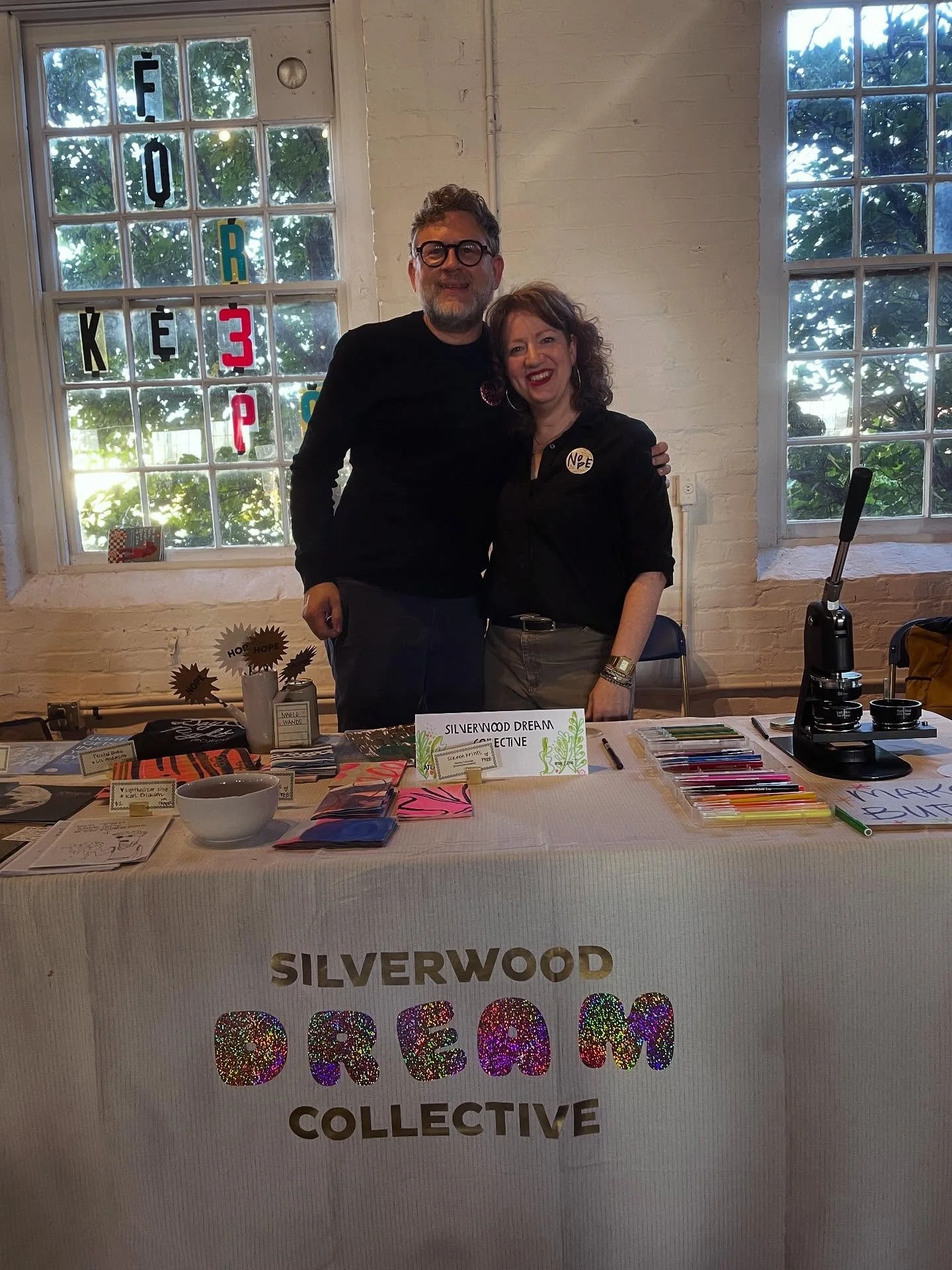 First ever @burnaway #zinefest @thegoatfarm was stellar with the #artband 🎷🎉🎨💘🥳📕📖