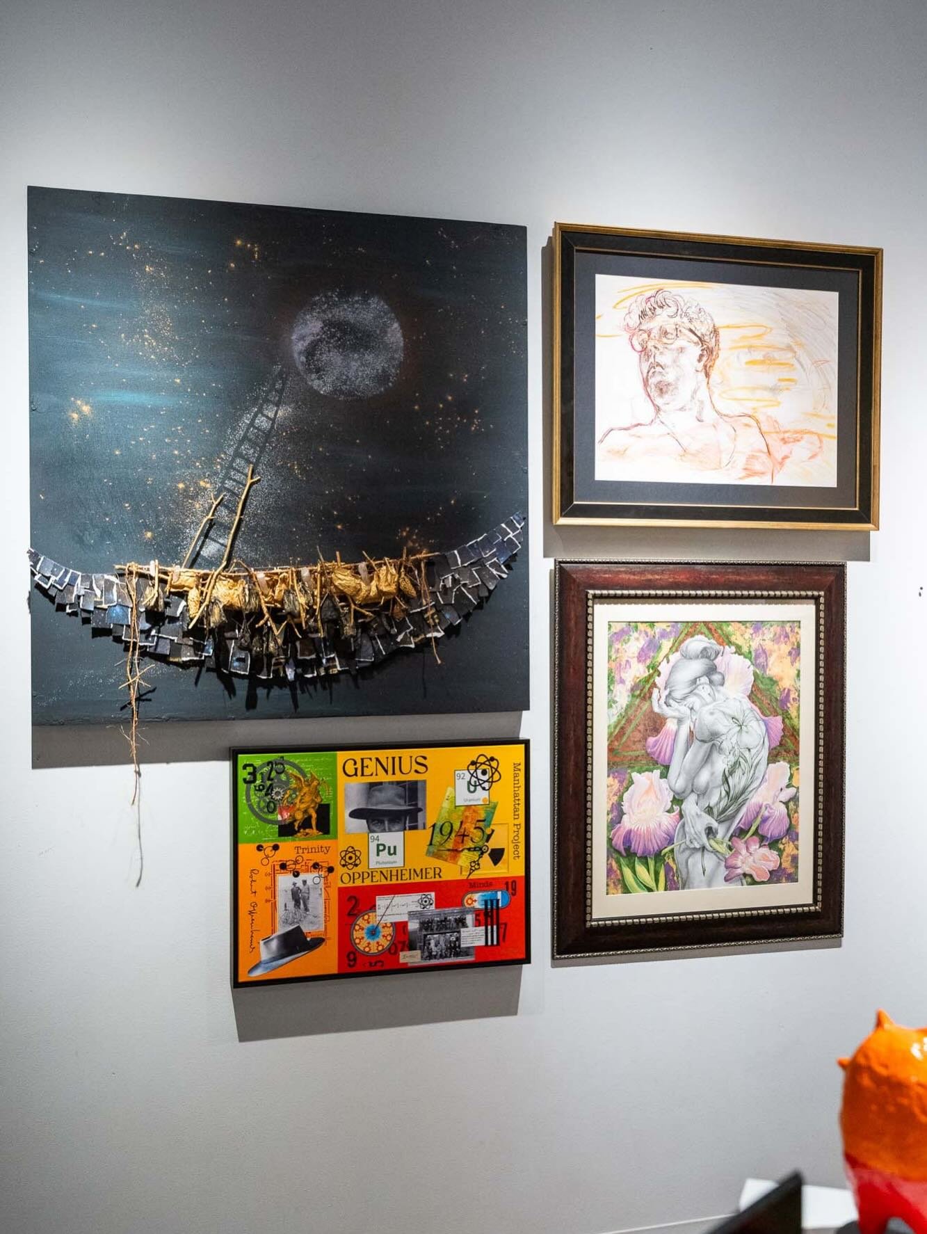 Pleased to share this quadrant for THE NEW SOUTH 7 ::

TL  Corrina Sephora Prayers from the Moon  Torn paper, organic materials, tea bags, crystals, branches, copper wire, paint, pigments and aerosol on wood panel  40&rdquo; x 39&rdquo;x 2&rdquo;  @c