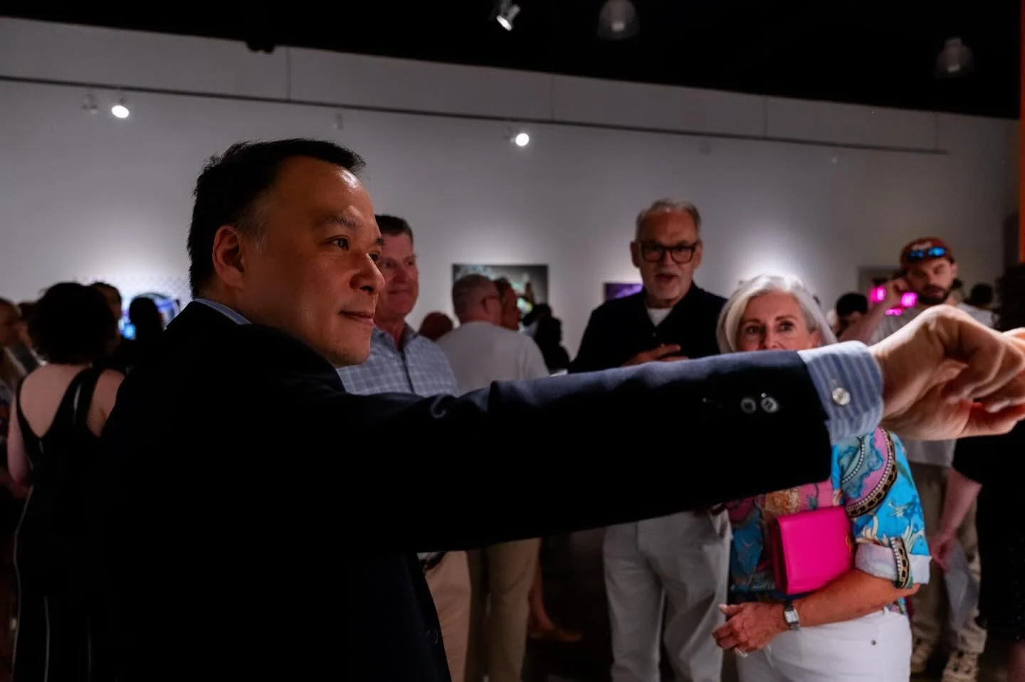 The reason for every season : a momentary capture of the placement of the #reddot to mark a collected piece from our latest exhibition of #play with #artcollector on lookers admiring their new piece at the art opening 📍🔴❤️

#accidentalrenaissance a