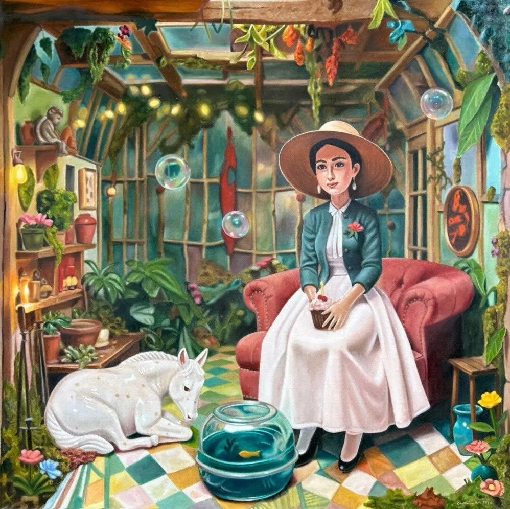 We are pleased to share with you the latest piece from @cameronblissart ::

&ldquo;At the Edge of Remembering&rdquo;
48&rdquo; x 48&rdquo; 
oil on canvas 

Now available DM @kailinart