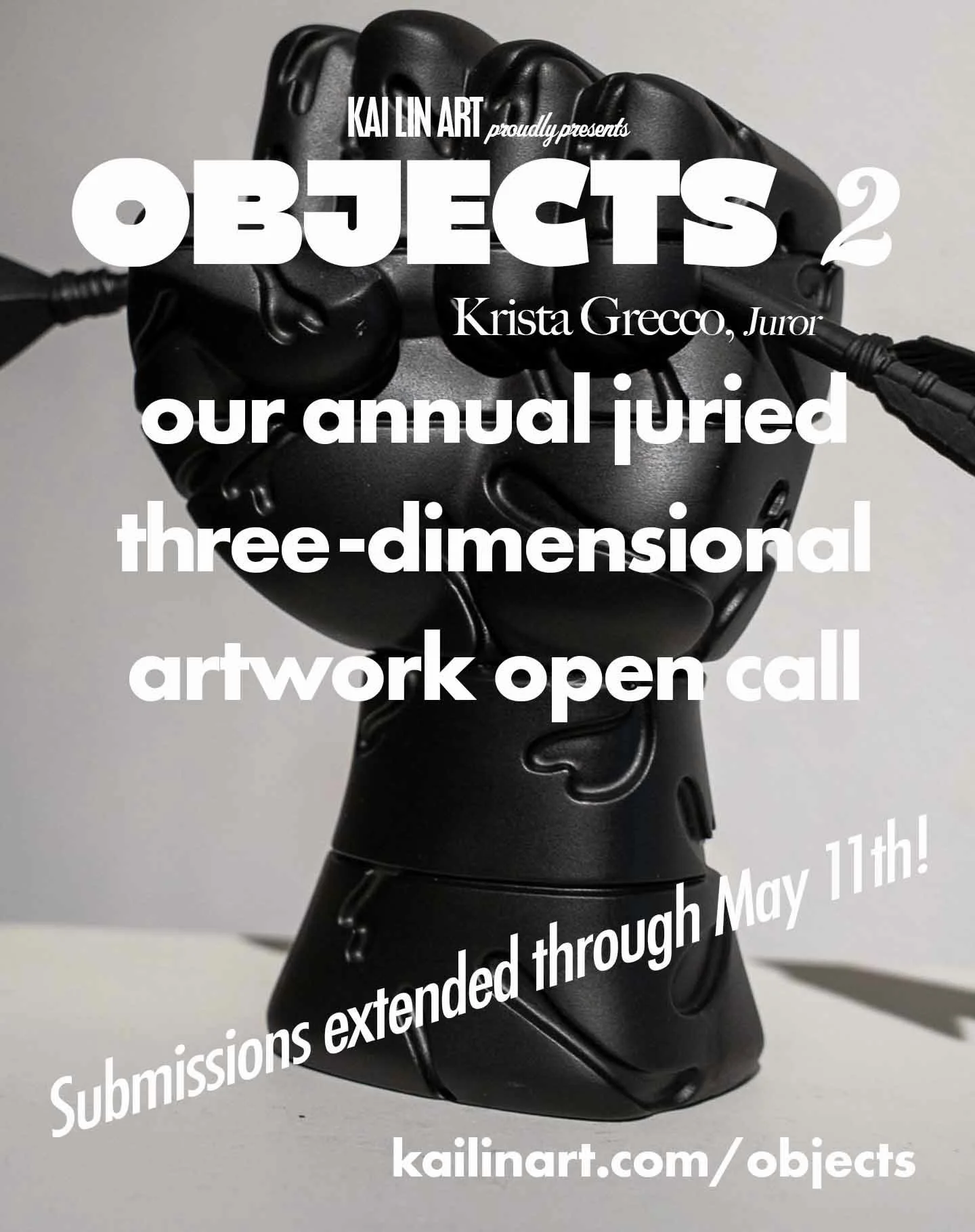 Submissions extended through May 11th!

Join KAI LIN ART as we host our second Open Call for juried 3-Dimensional works: OBJECTS.

This landmark showcase brings together contemporary artists from across the Southeast and beyond, highlighting the expr