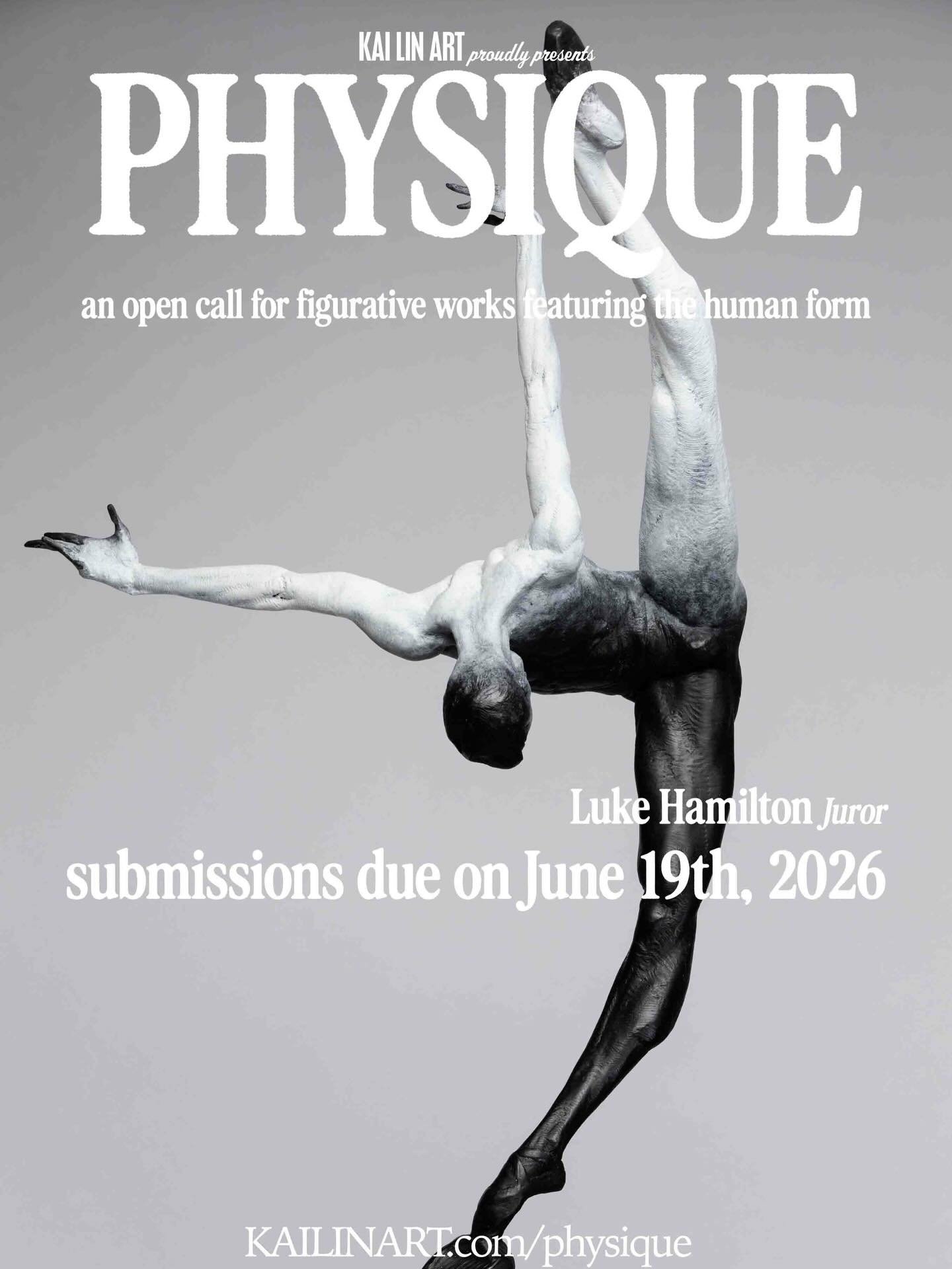 Join KAI LIN ART as we host our very first ever open call for a juried show of figurative works featuring the human form:&nbsp;PHYSIQUE.

https://www.kailinart.com/physique

This inaugural showcase brings together contemporary artists from across the