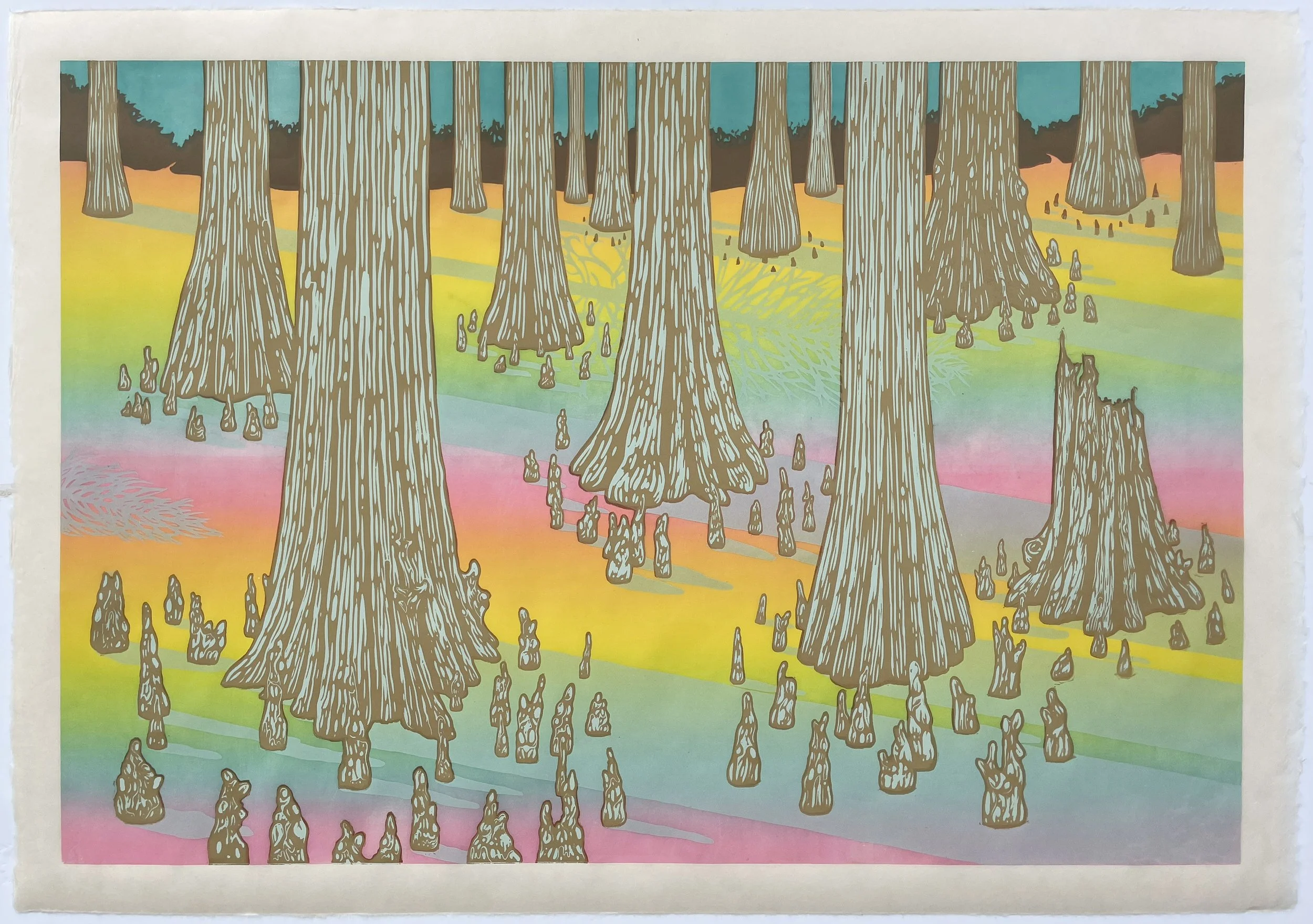 WINKLER_JOSH__Rainbow_Swamp_woodcut_24x36”_.jpg