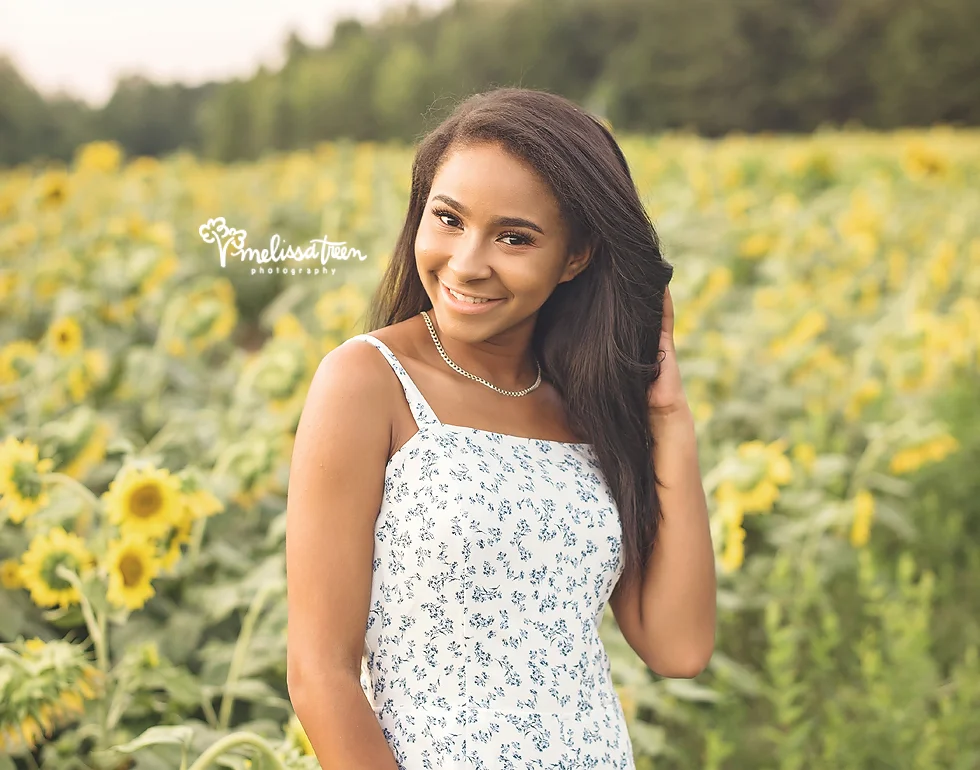 sunflower field senior pictures Greensboro, Burlington, High Point Photographer