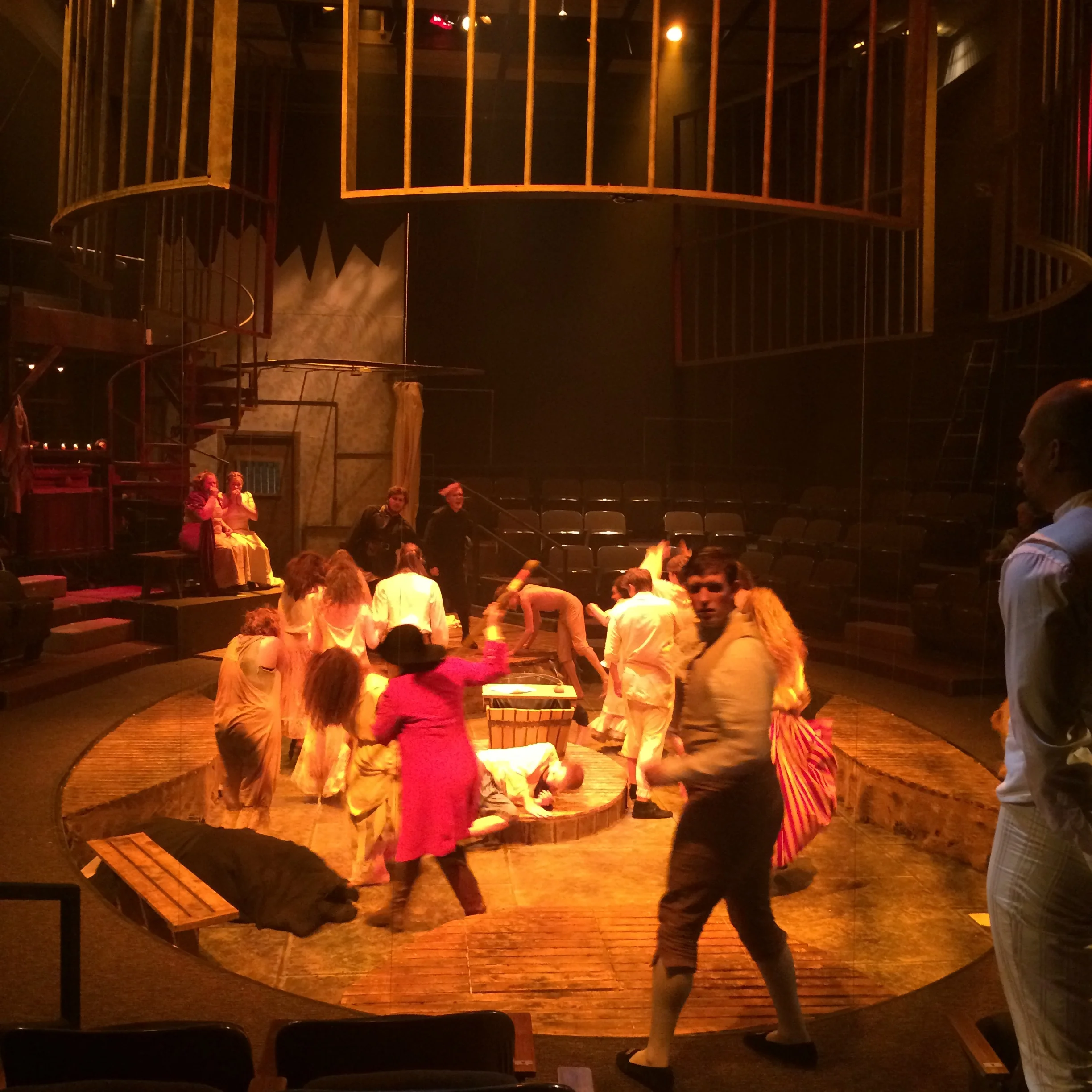   The Persecution and Assassination of Jean-Paul Marat as Performed by the Inmates at the Asylum of Charenton Under the Direction of the Marquis de Sade    University of North Carolina- Asheville    Co-designers Caroline Dischell and Rob Berls    Dir