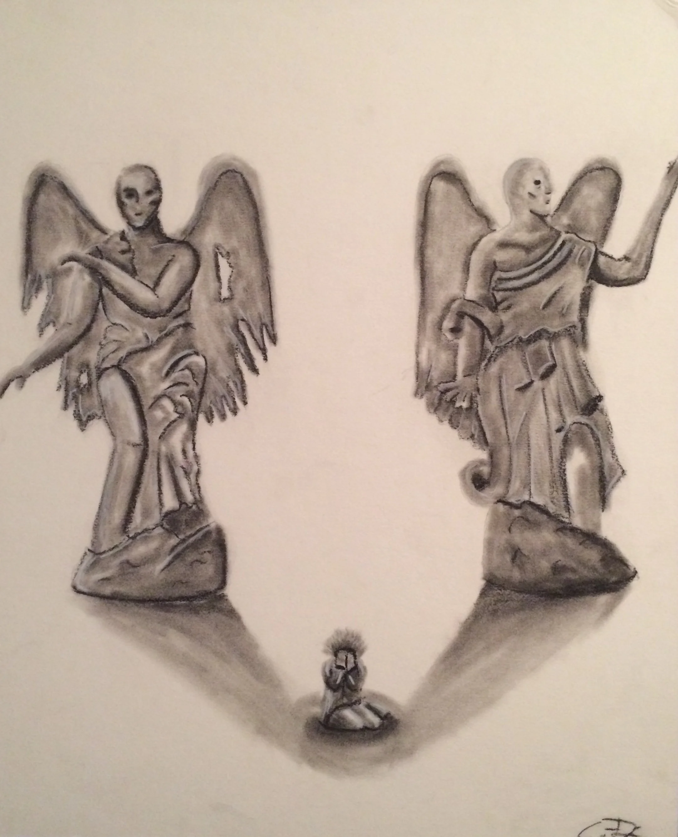   Faust   Black Charcoal on White Paper 