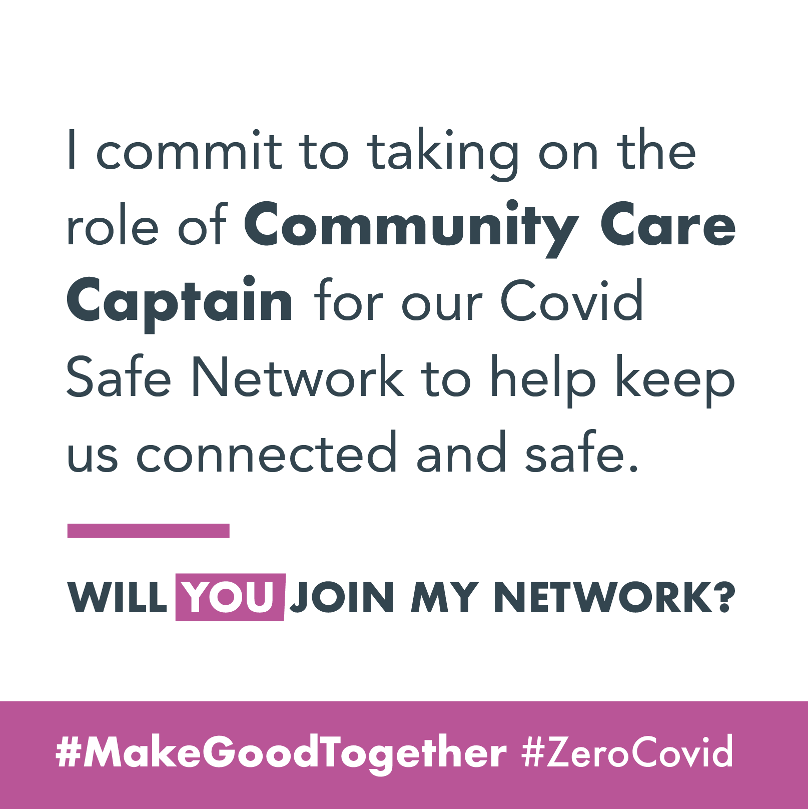 Share on social! Tag those who you wish to be in your Covid Safe Network.