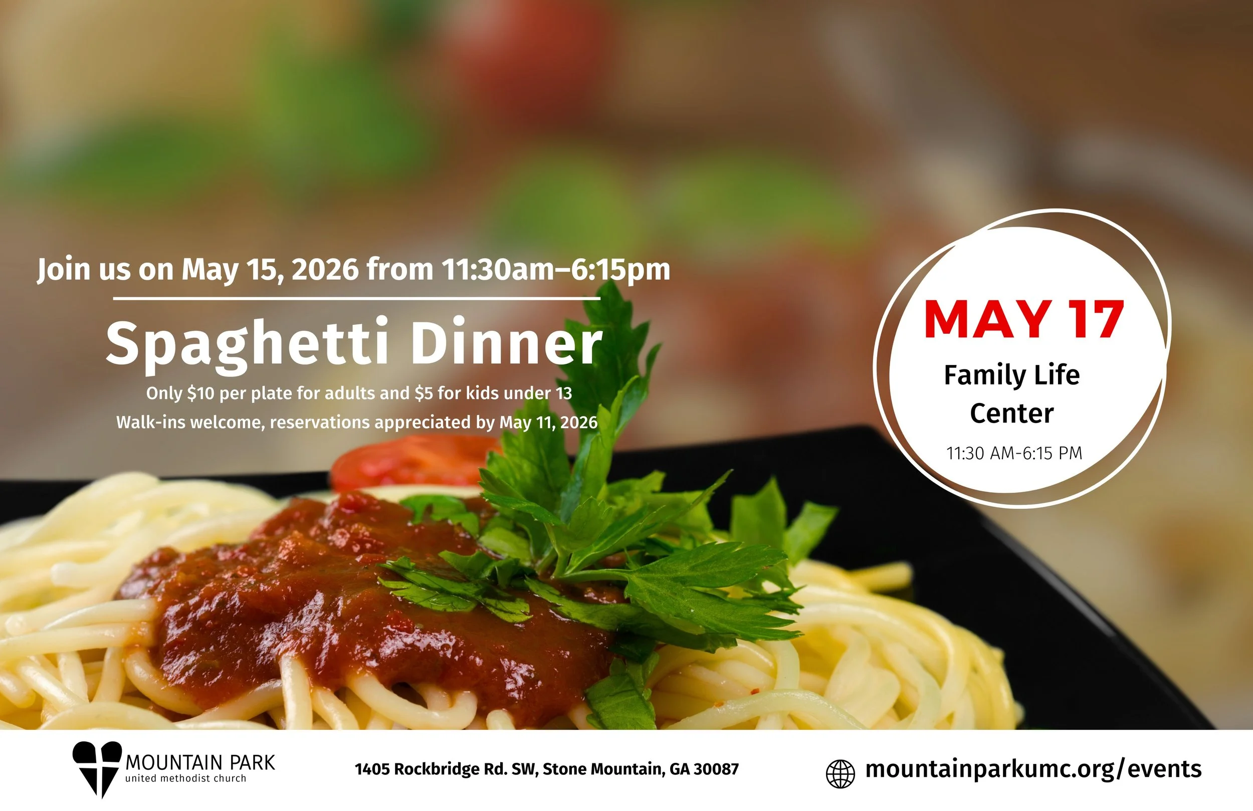  Spaghetti Lunch / Dinner Spring Fundraiser 2026