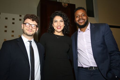 Social Justice fellows Jacob Plitman, Rachel Sumekh and Michael D. Tubbs