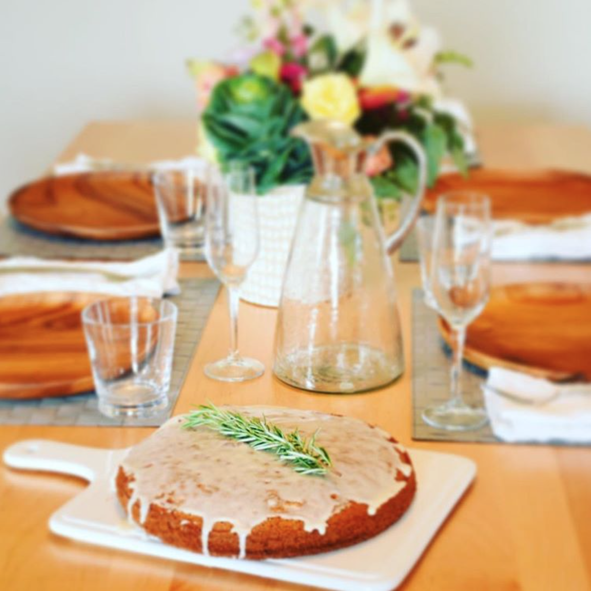 3. Make something "wow" worthy - This easy lemon pound cake is the perfect brunch food. Toss some rosemary on top and put it on a pretty plate and bam...your friends will think you picked it up from the likes of Bouchon. My signature item tends to be homemade bread. Everyone ooh's and ahh's and says something to the effect of "come on...you had time to make bread!?" Guess what - it takes 4 ingredients and about 5 minutes plus baking time and is so delicious, you'll probably start making your own bread for almost every occasion. Check out the recipe at: http://www.simplysogood.com/2013/03/artisan-no-knead-bread.html