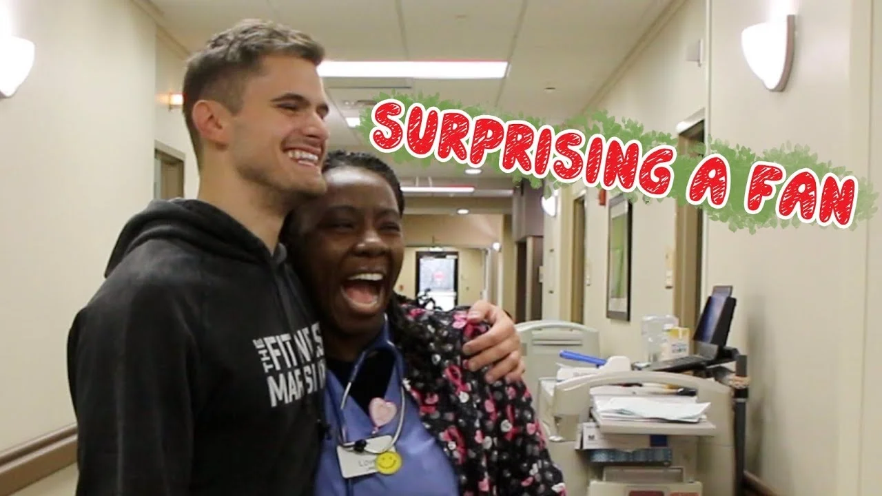 SURPRISING A FAN AT WORK