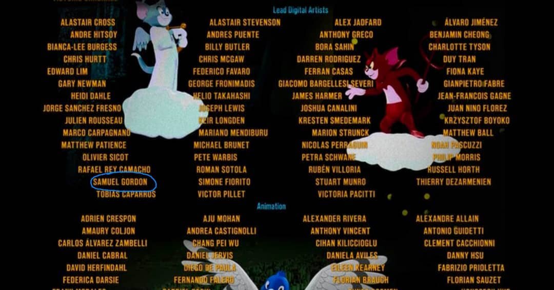 My first Lead Artist credit, on Tom &amp; Jerry! Also, I modelled the Angel &amp; Devil variants of Tom in the background. Convenient that they appeared right here by my name.