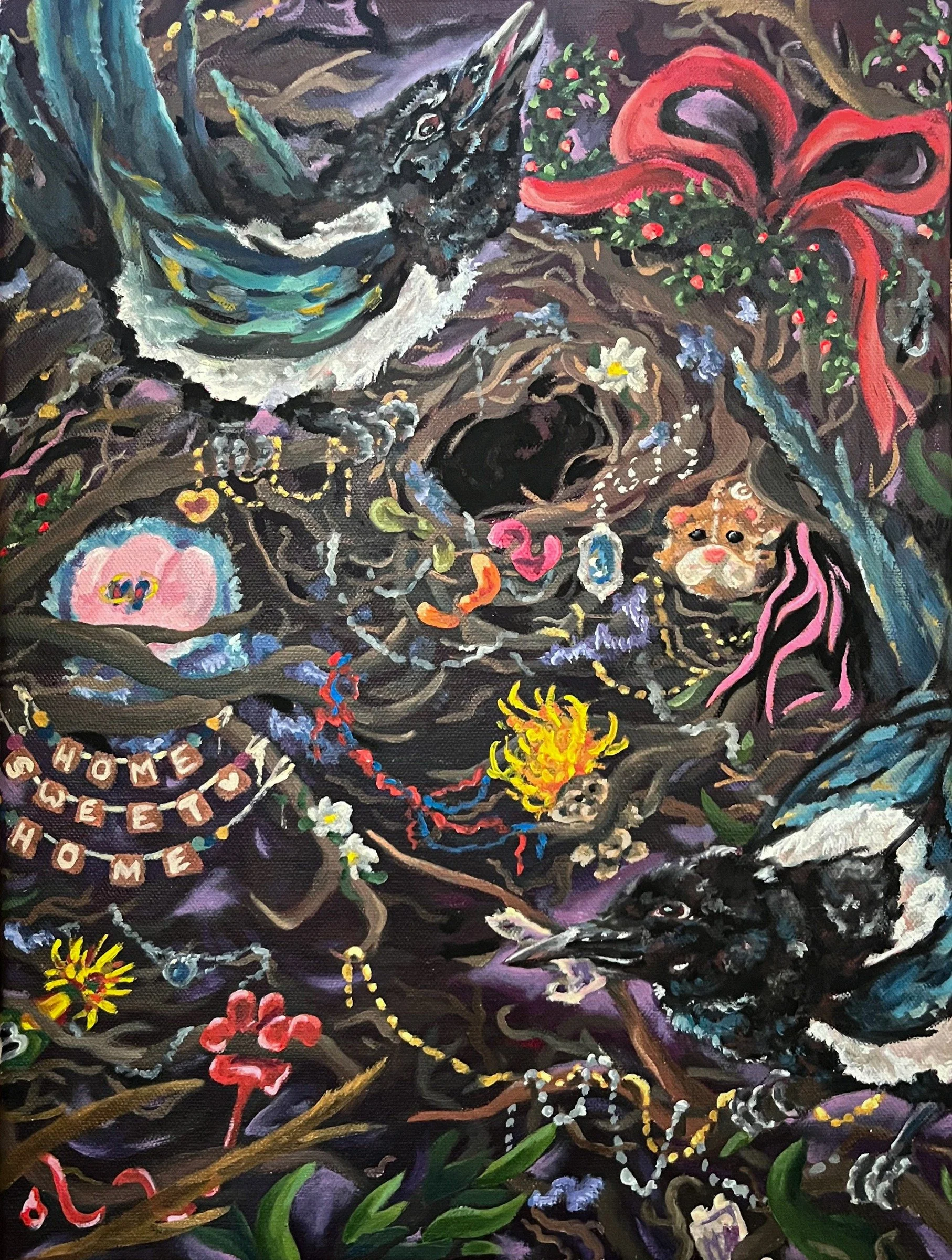 "The Magpie's Nest", oil on canvas