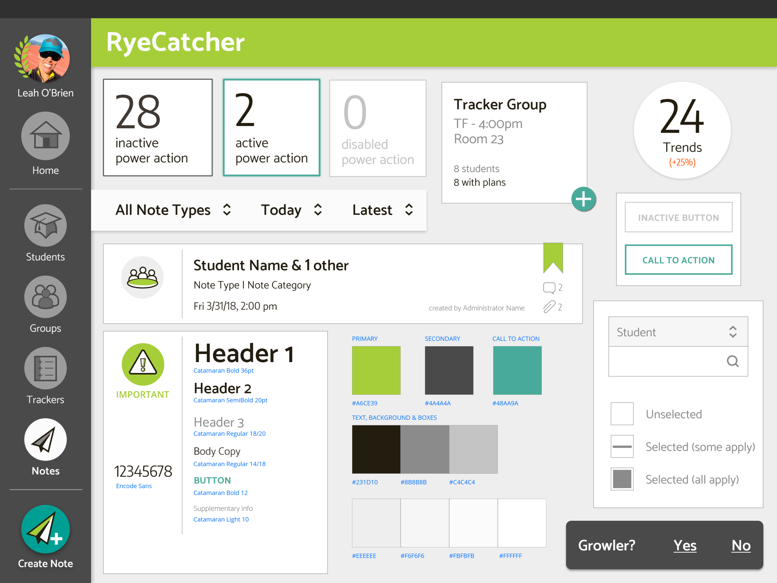 Ryecatcher style tile based on branding, design unification, and usability testing