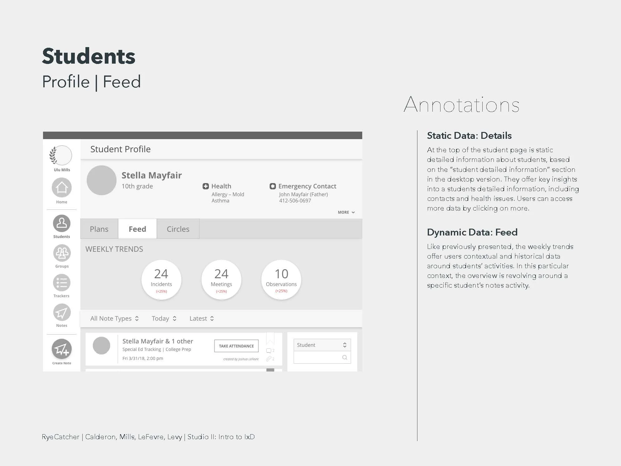 Student feed annotated