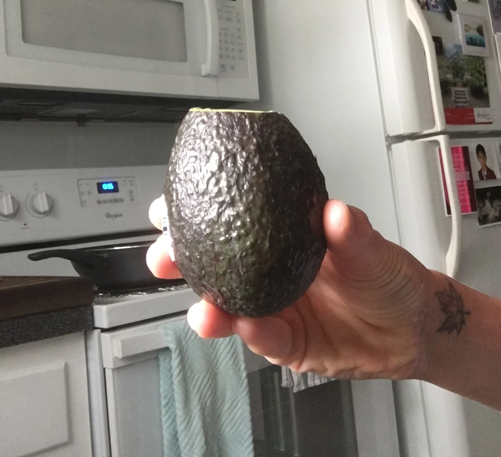 You don't have to do this, but it does allow you to tell whether it's ripe straight away, and can cut away any of those stringy bits when it's a bit too ripe.