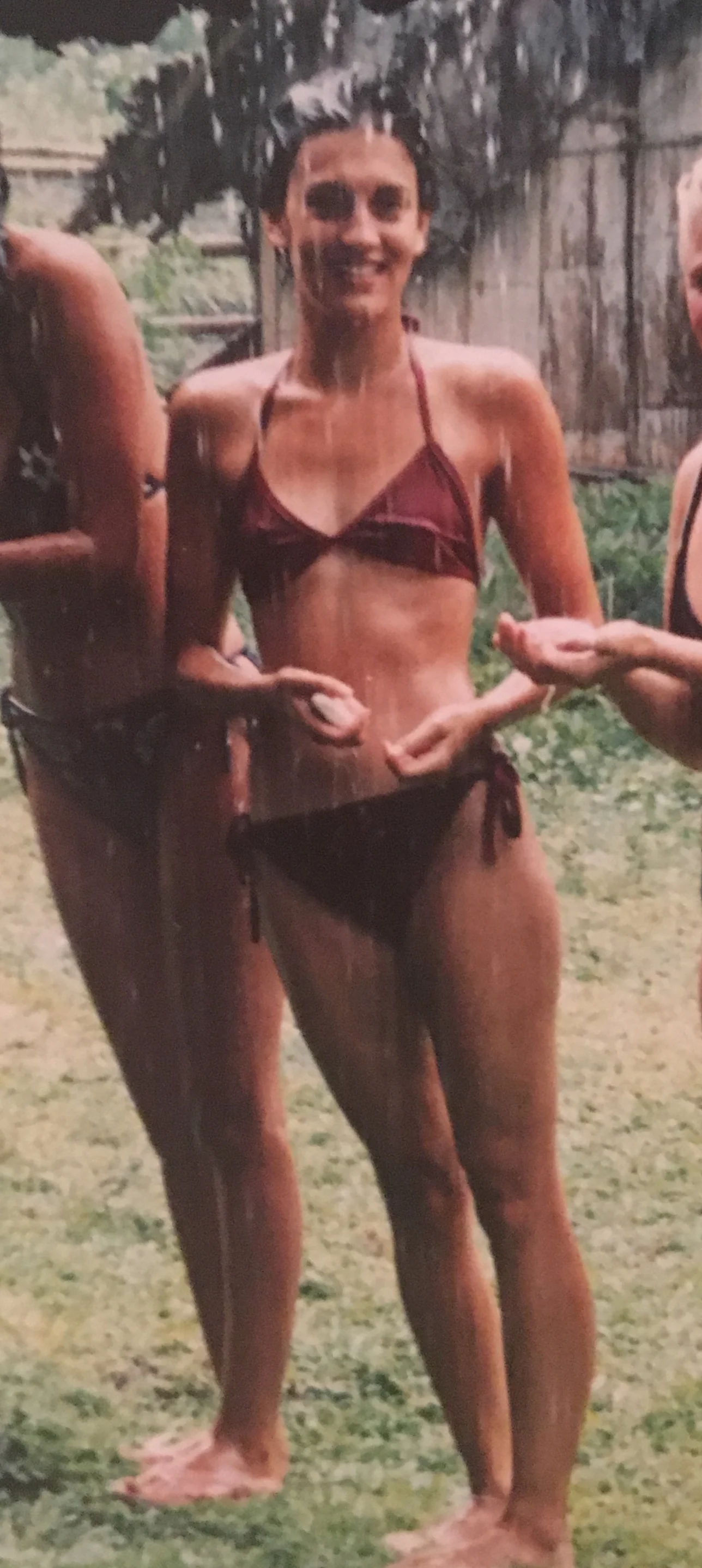 Somewhere in Northern Thailand, showering in the rain after months of living with parasites, my weight was at an all-time low. I look like a skeleton. Age 24.