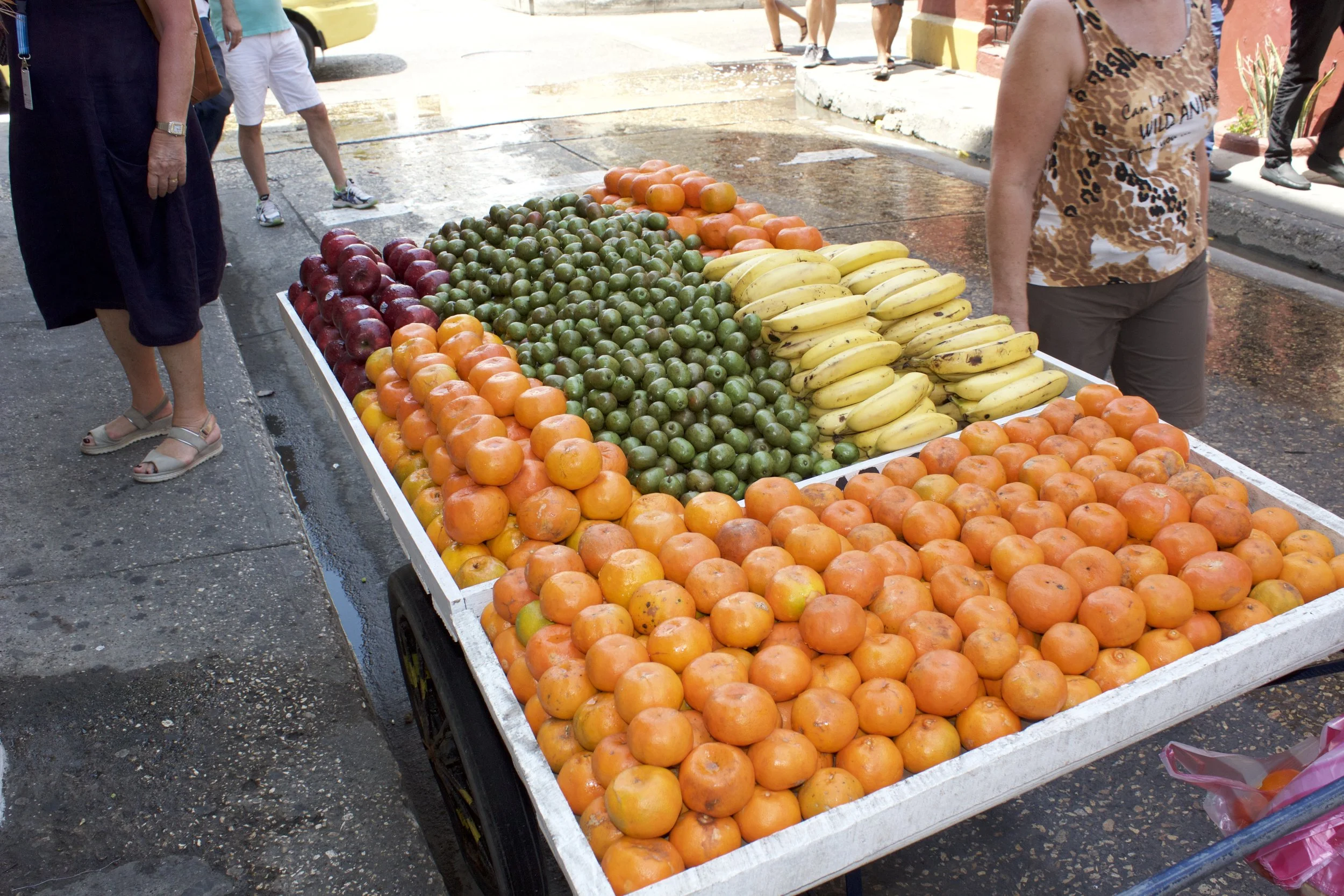 Street snack food. These carts were everywhere. Fruit is plentiful in Columbia!