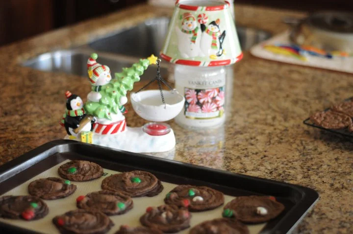 Chocolate Mint M&M Cookies