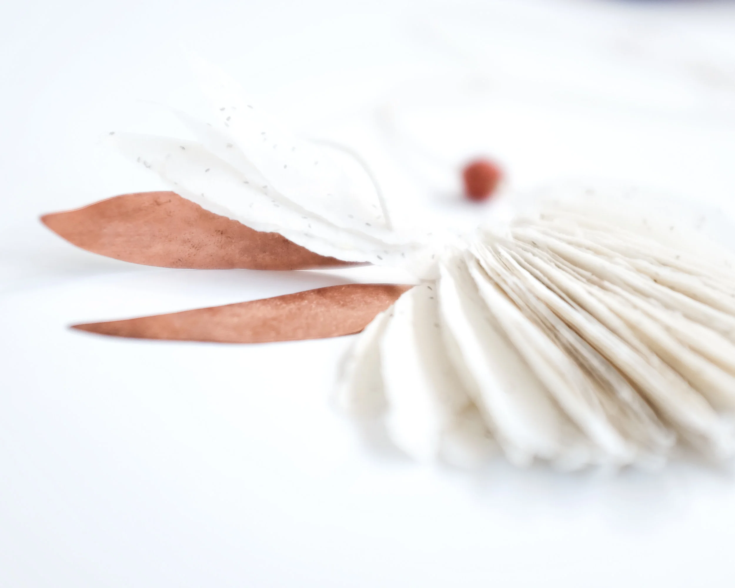 Leaf Necklace with Felt and Copper