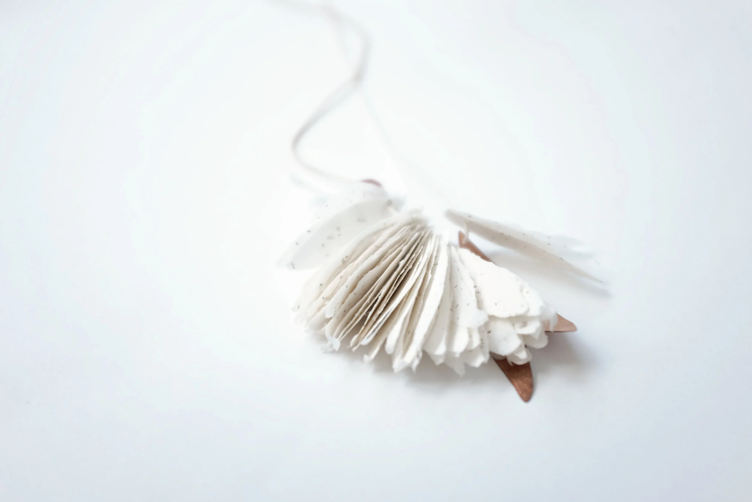 Leaf Necklace with Felt and Copper