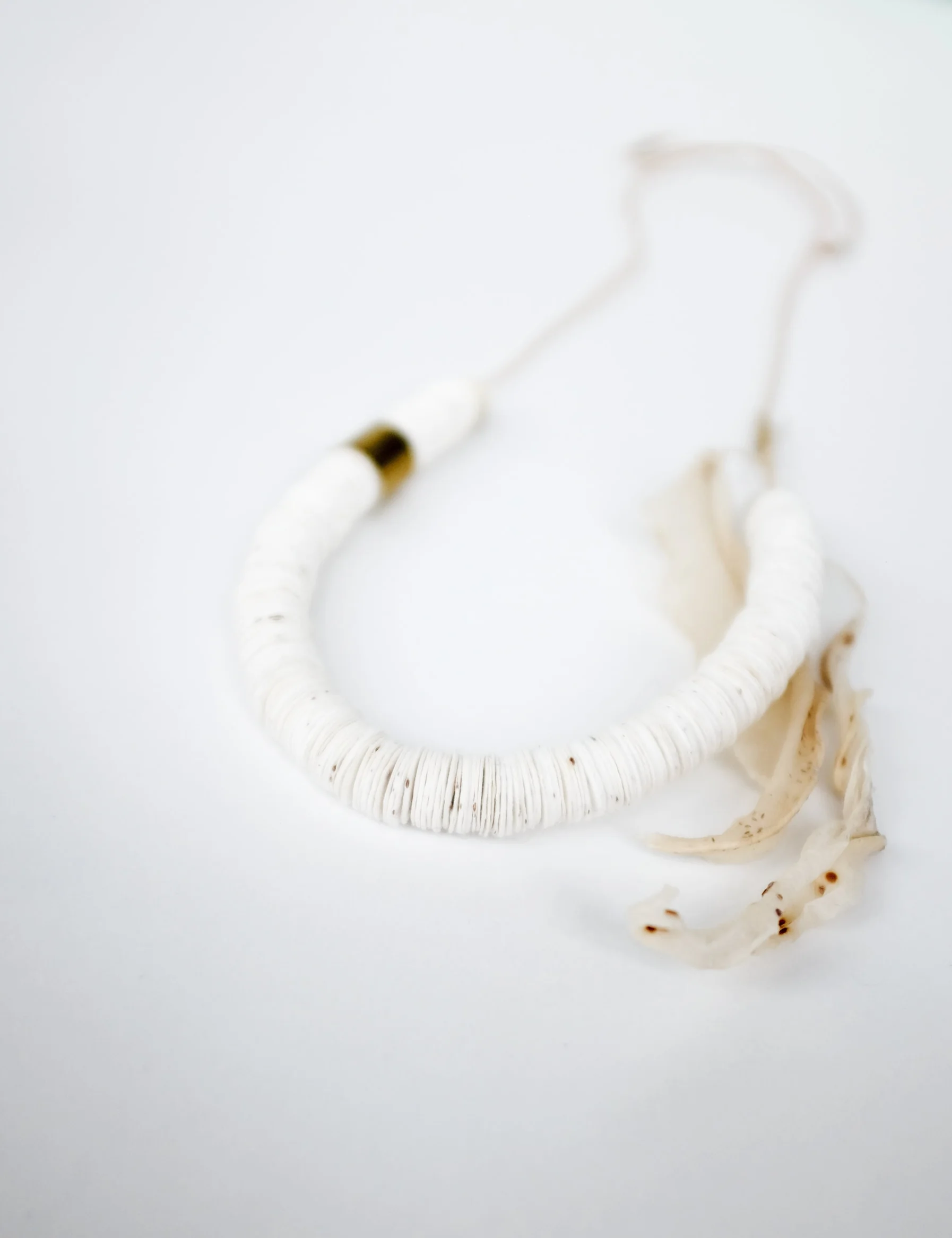 Medium Disc Necklace with Brass and Leaf