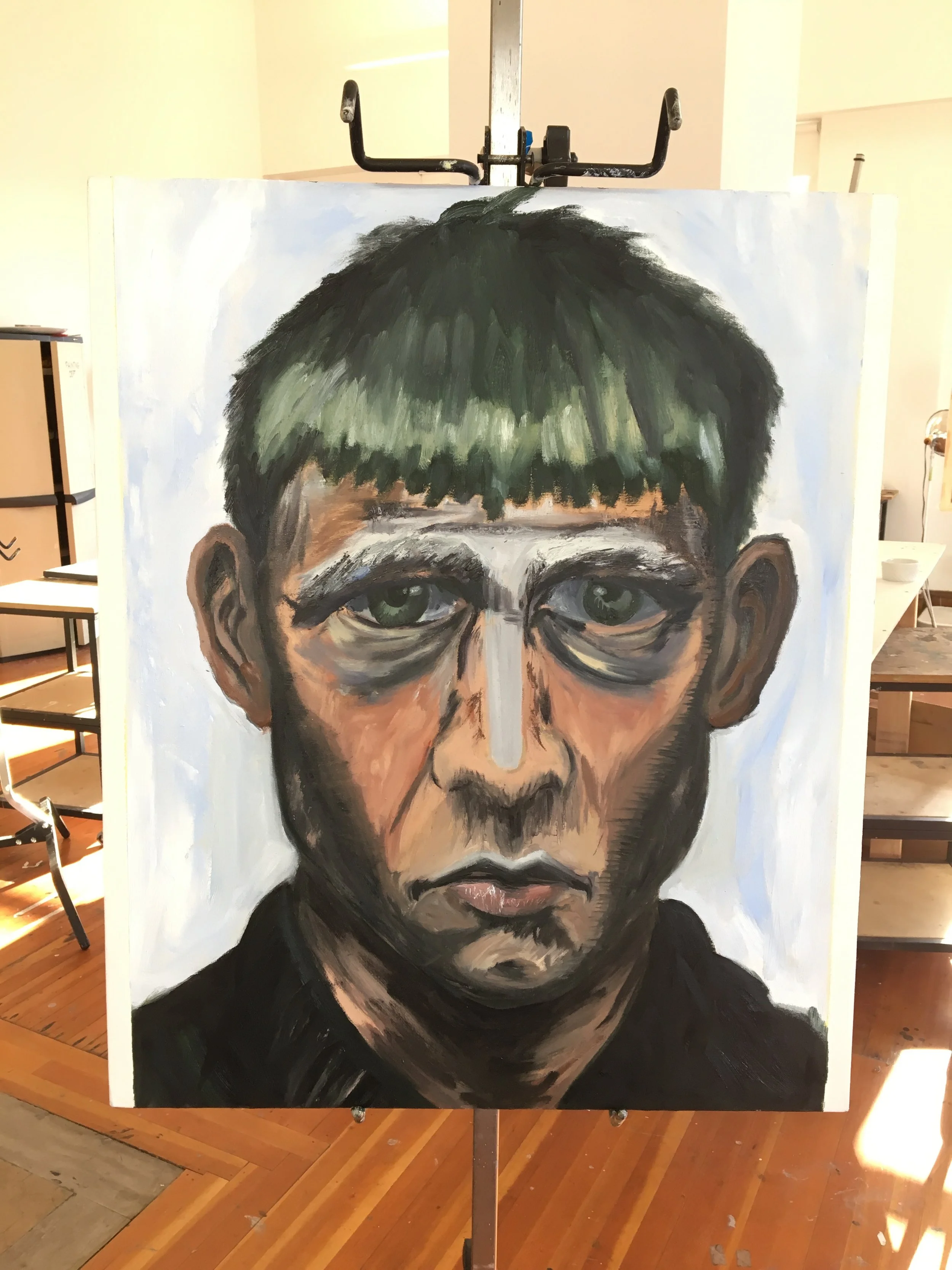 Master Copy Final Project of Otto Dix's 1913 Self-Portrait, Oil on Canvas, 25" by 30"