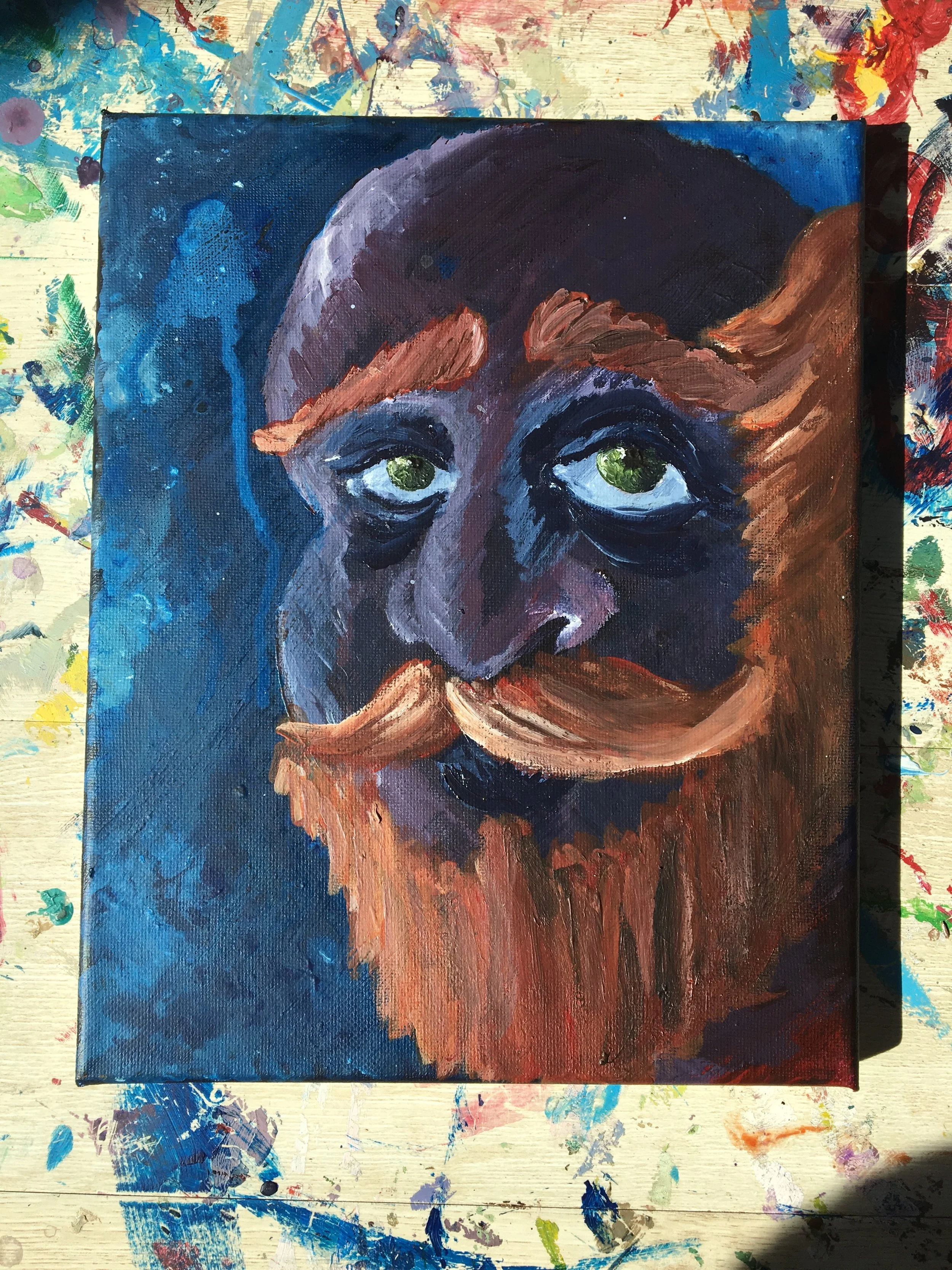 Mustache Man, Acrylic