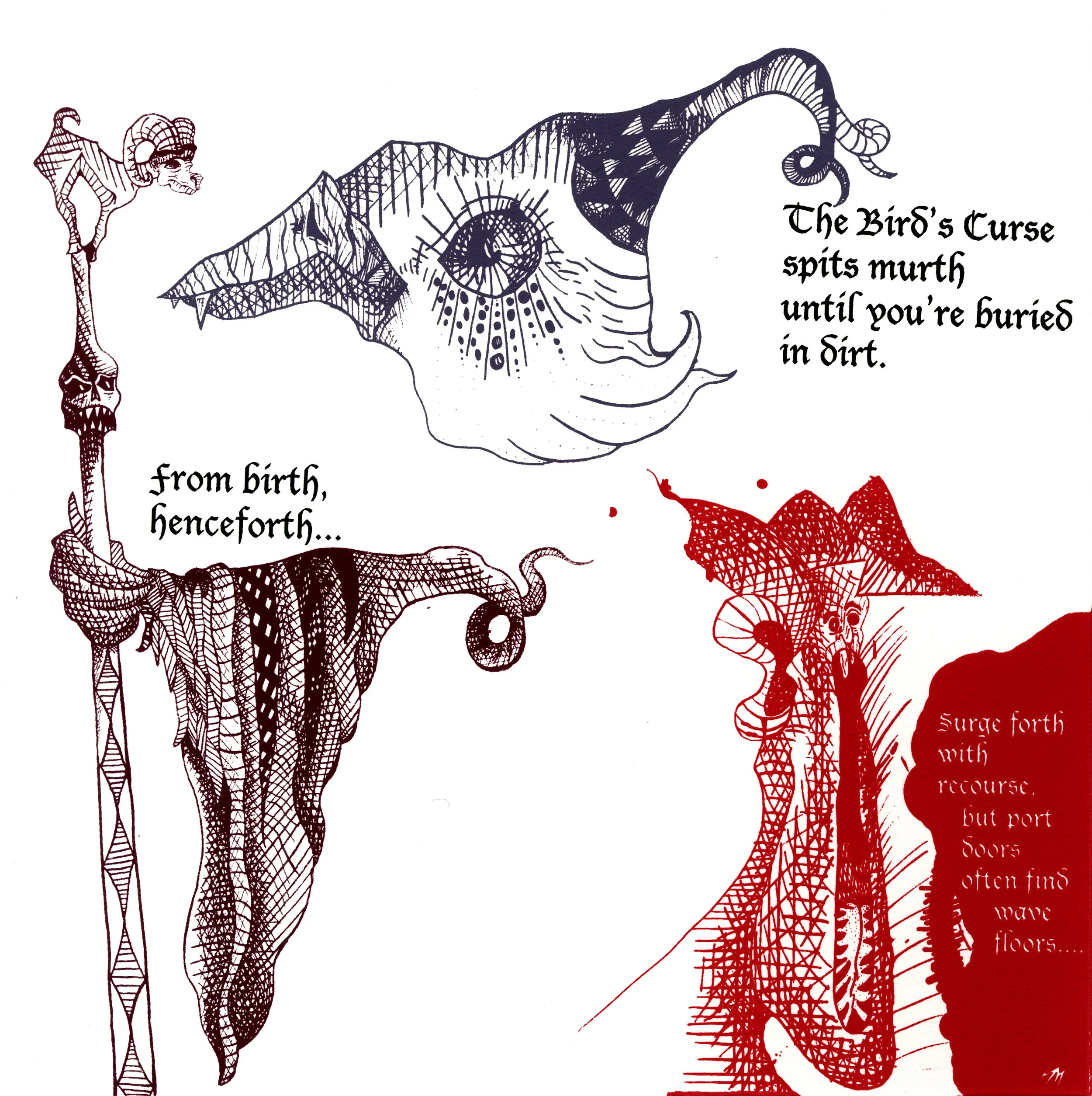 The Bird's Curse, Screenprint