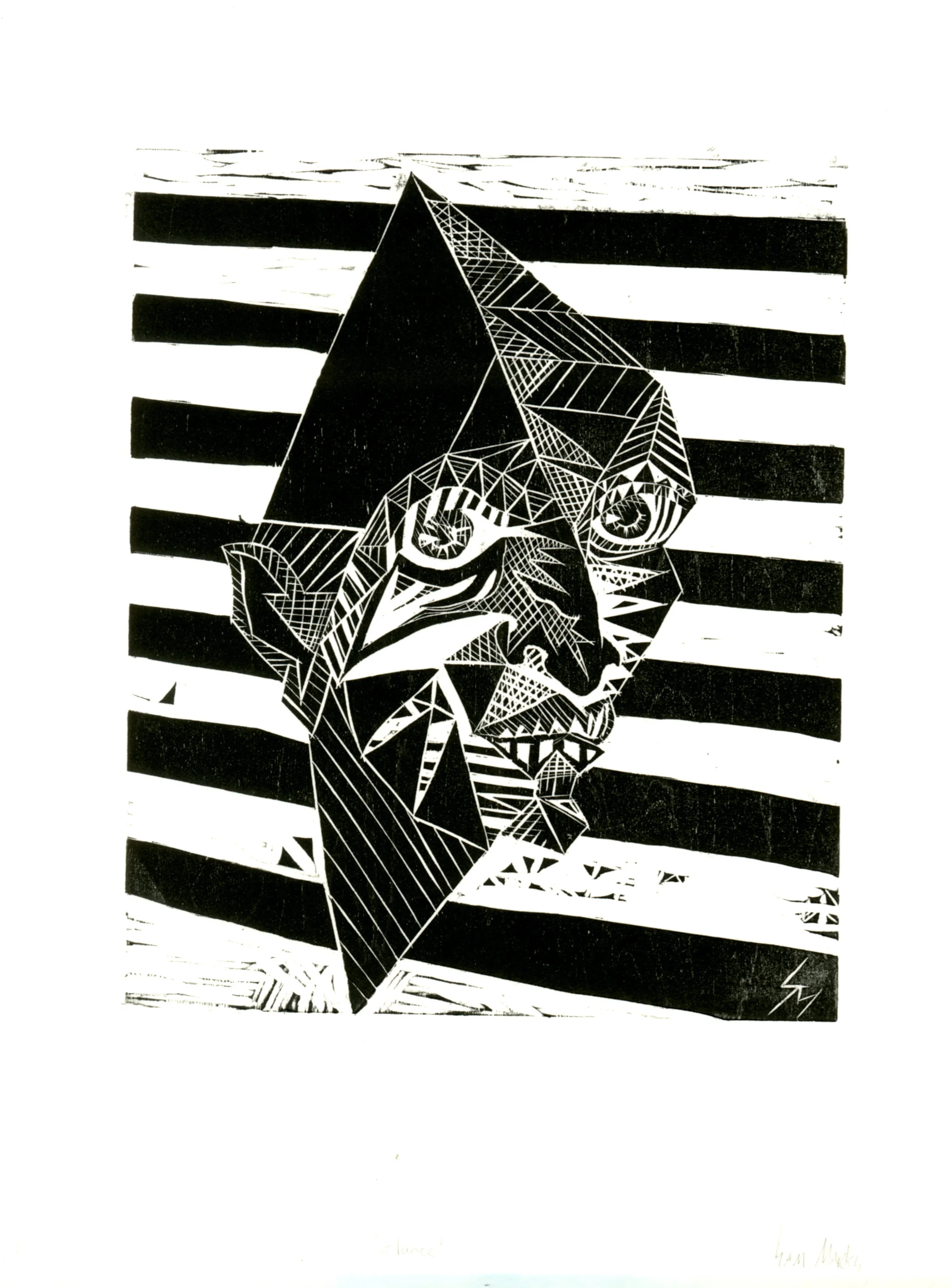 'Glance', Woodcut on Crane's Letra, Edition of 8