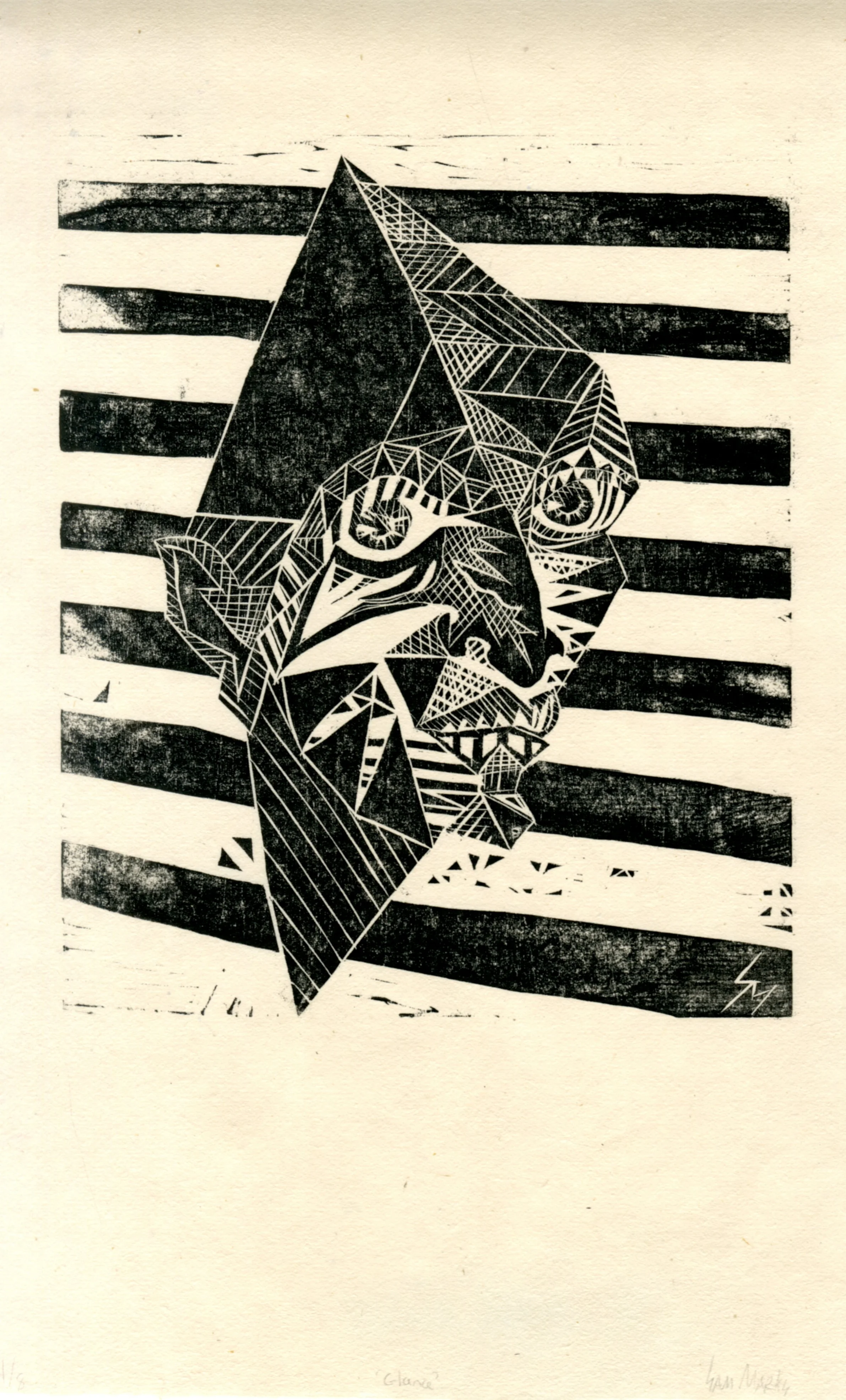 'Glance', Woodcut on Kitakata