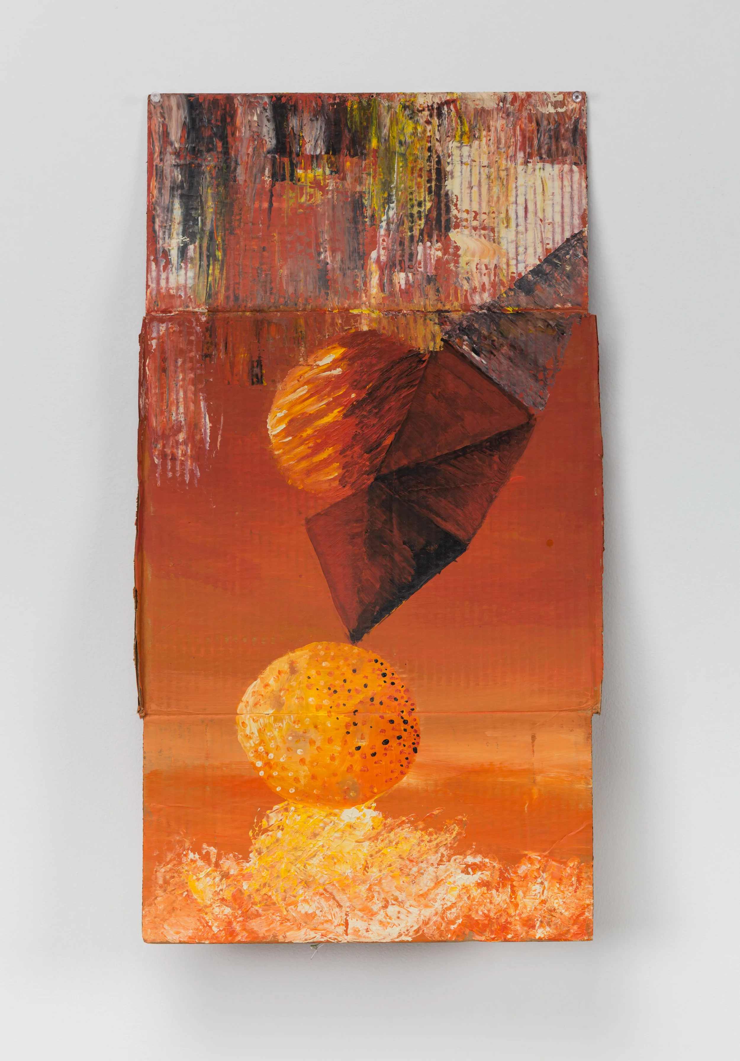 Untitled, Acrylic on Cardboard, 12" by 30"