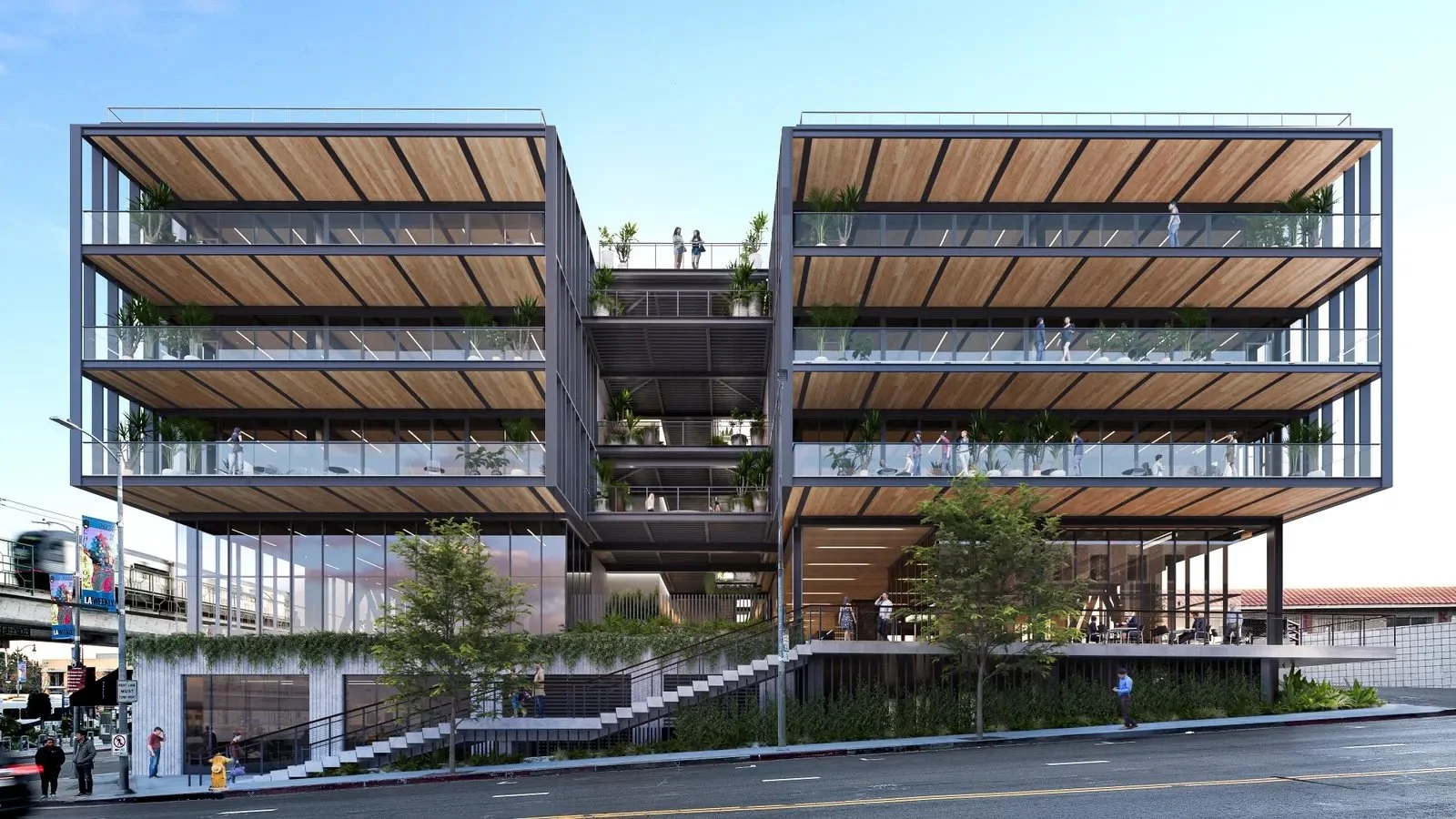 Shawmut Construction 75-foot-tall LA Office using CLT