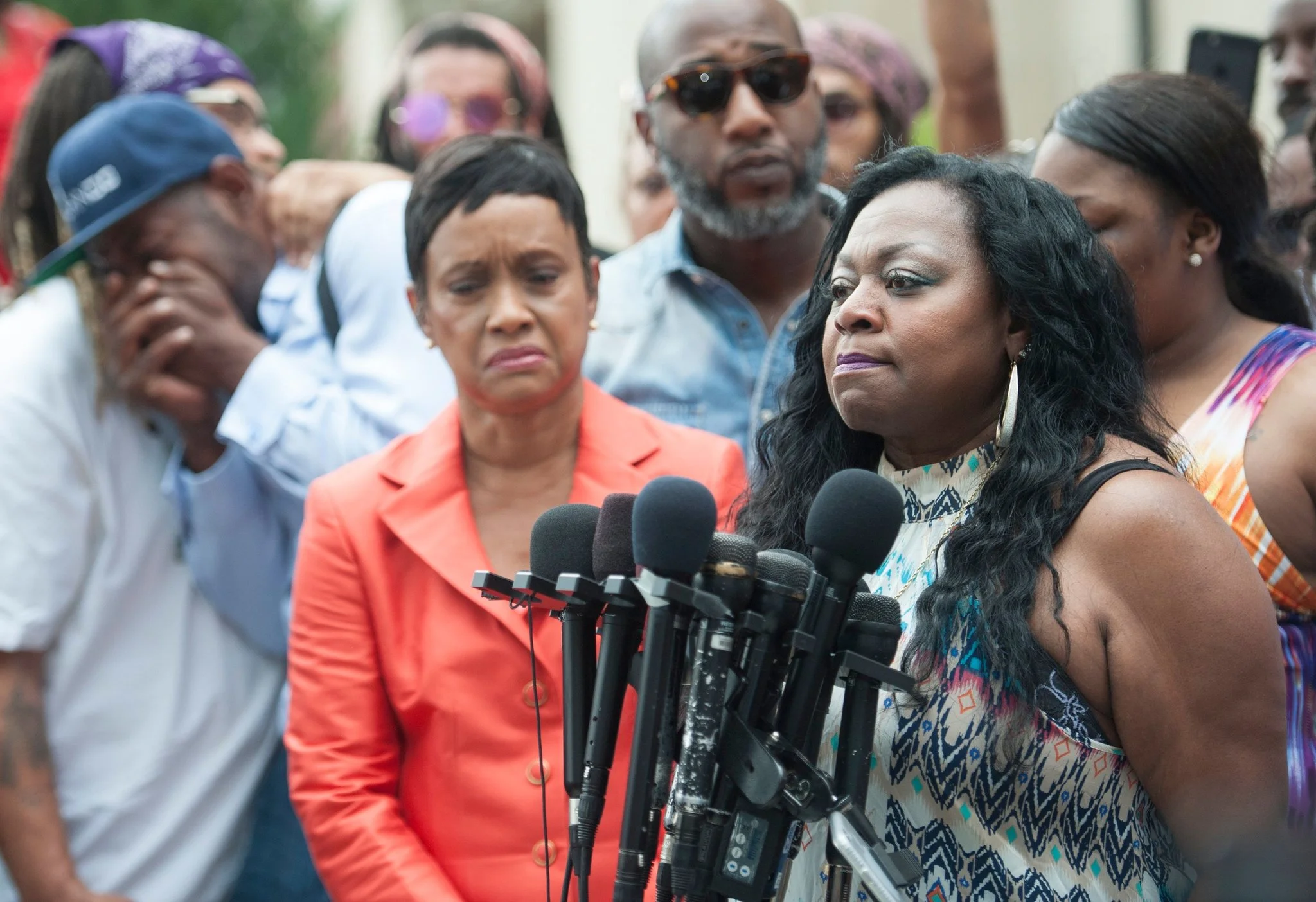 Family of Philando Castile, including his mother, Valerie, respond to the acquittal of his killer. (Craig Lassig/European Pressphoto Agency)