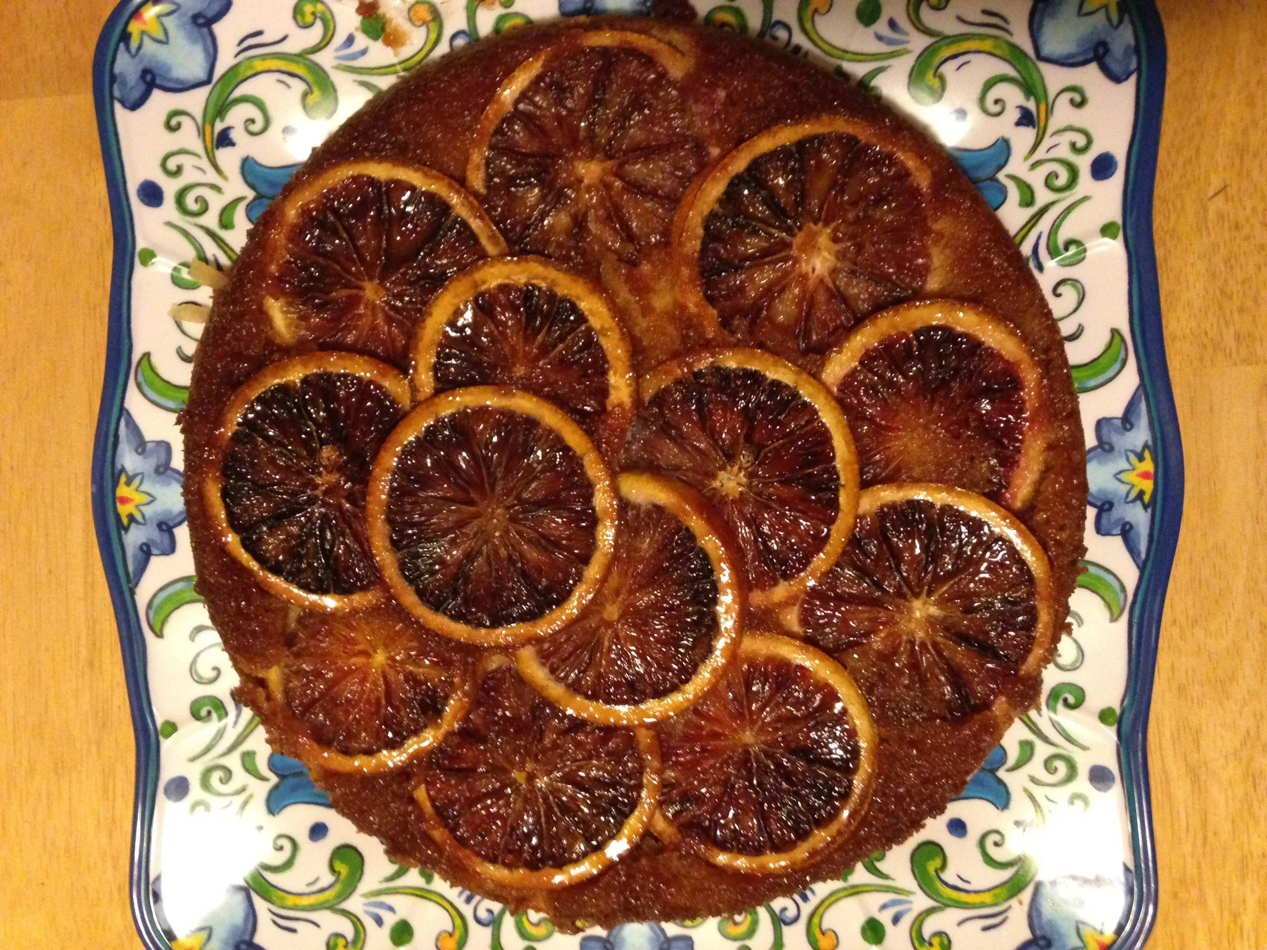Blood Orange Polenta Upside Down Cake with Homemade Whipped Cream