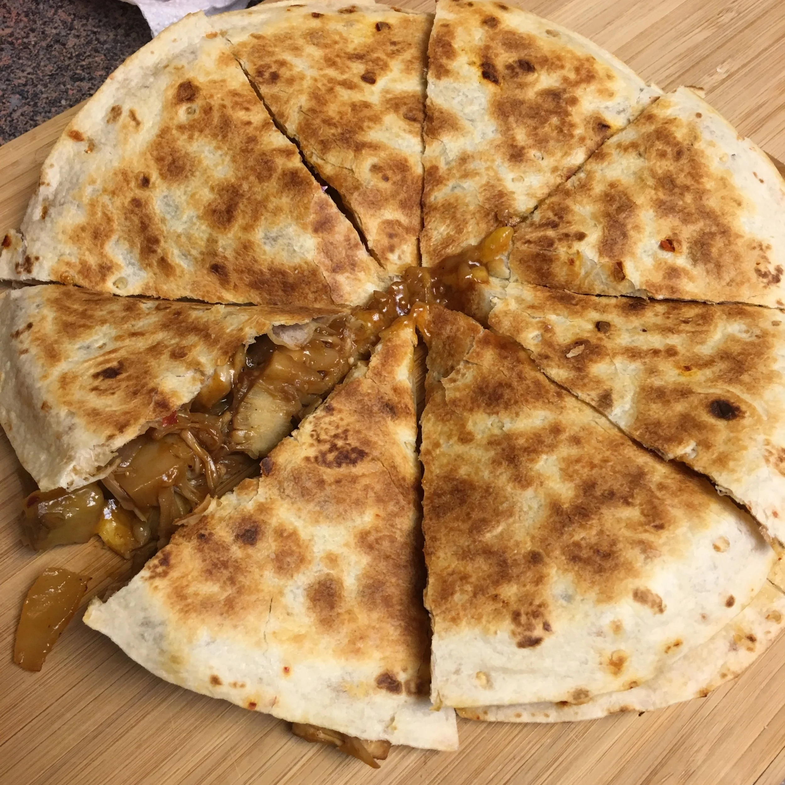 Jackfruit BBQ Pulled "Pork" Quesadillas