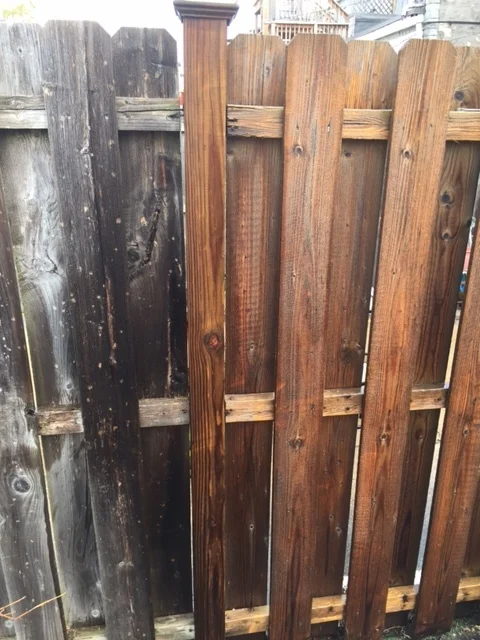 Close up of the before section on the left, and after cleaning on the right.
