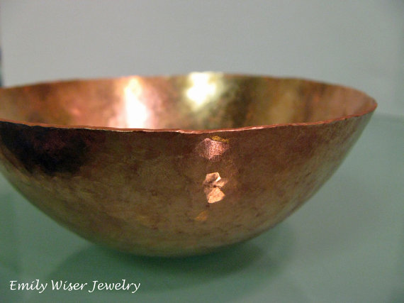 Raised Copper Bowl 2014. Practice Piece made at Revere.