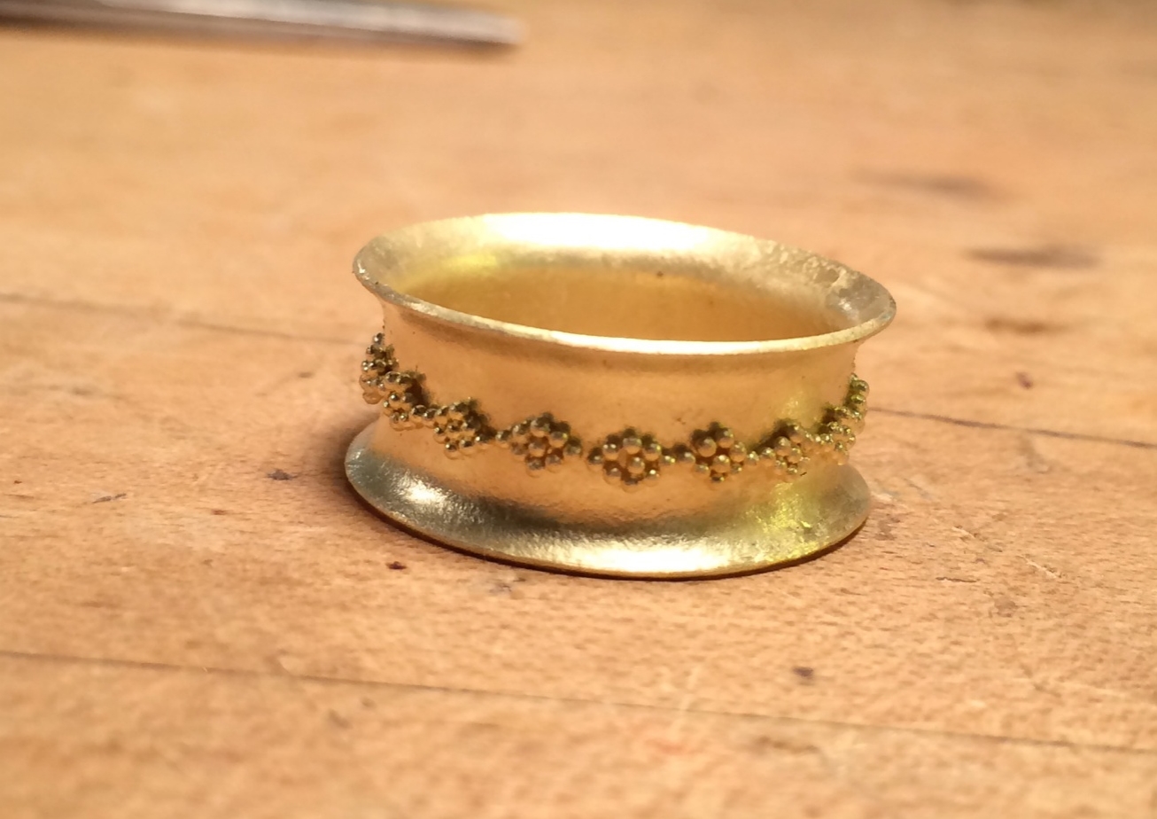 18K Granulated Ring 2014. Made at Revere with Kent Raible.