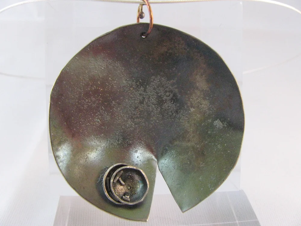 Lotus Pendant. Sterling, 14k, 22k, Diamond 2012